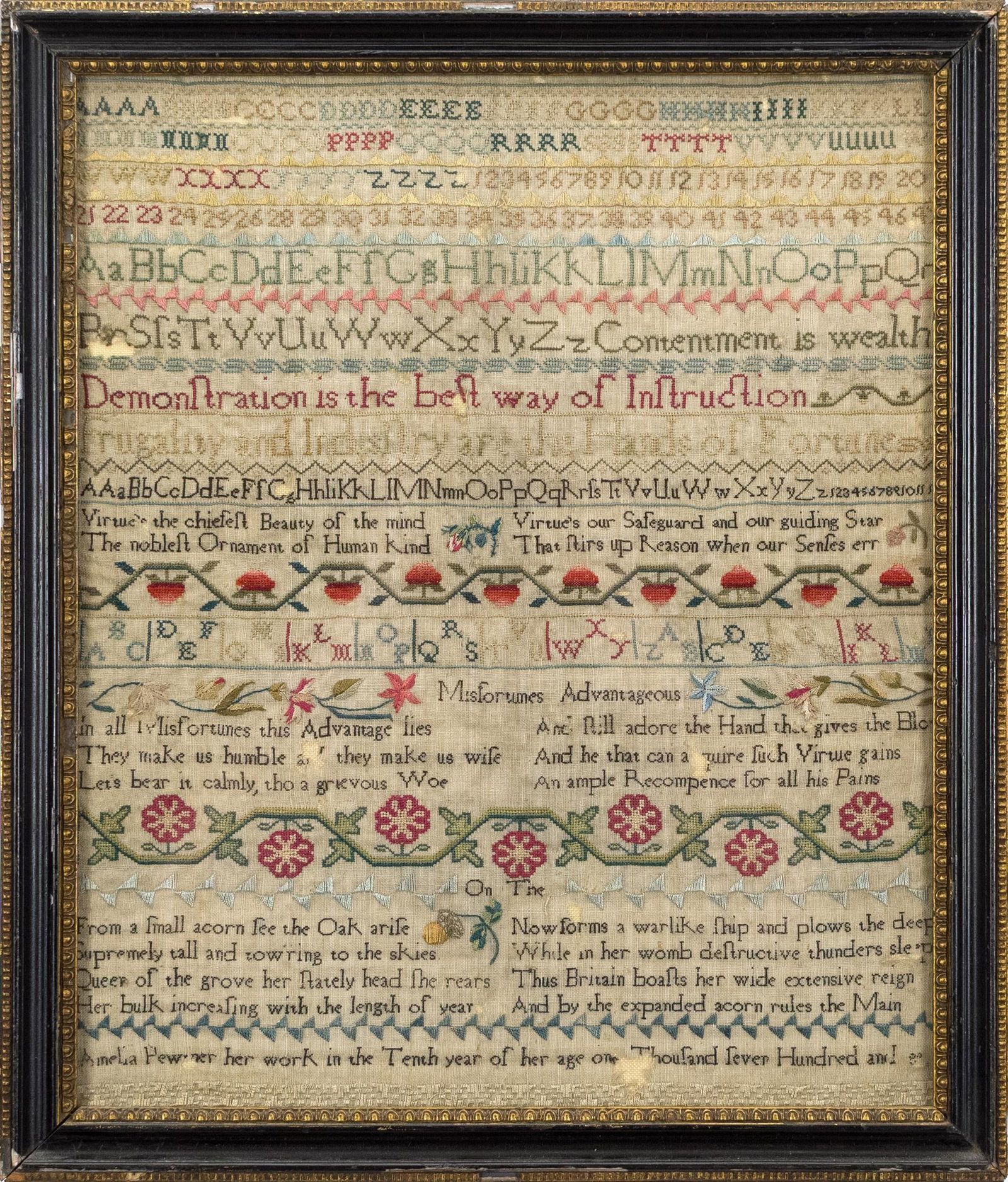 1782 AMELIA PEWMER SAMPLER. (1 of 7)