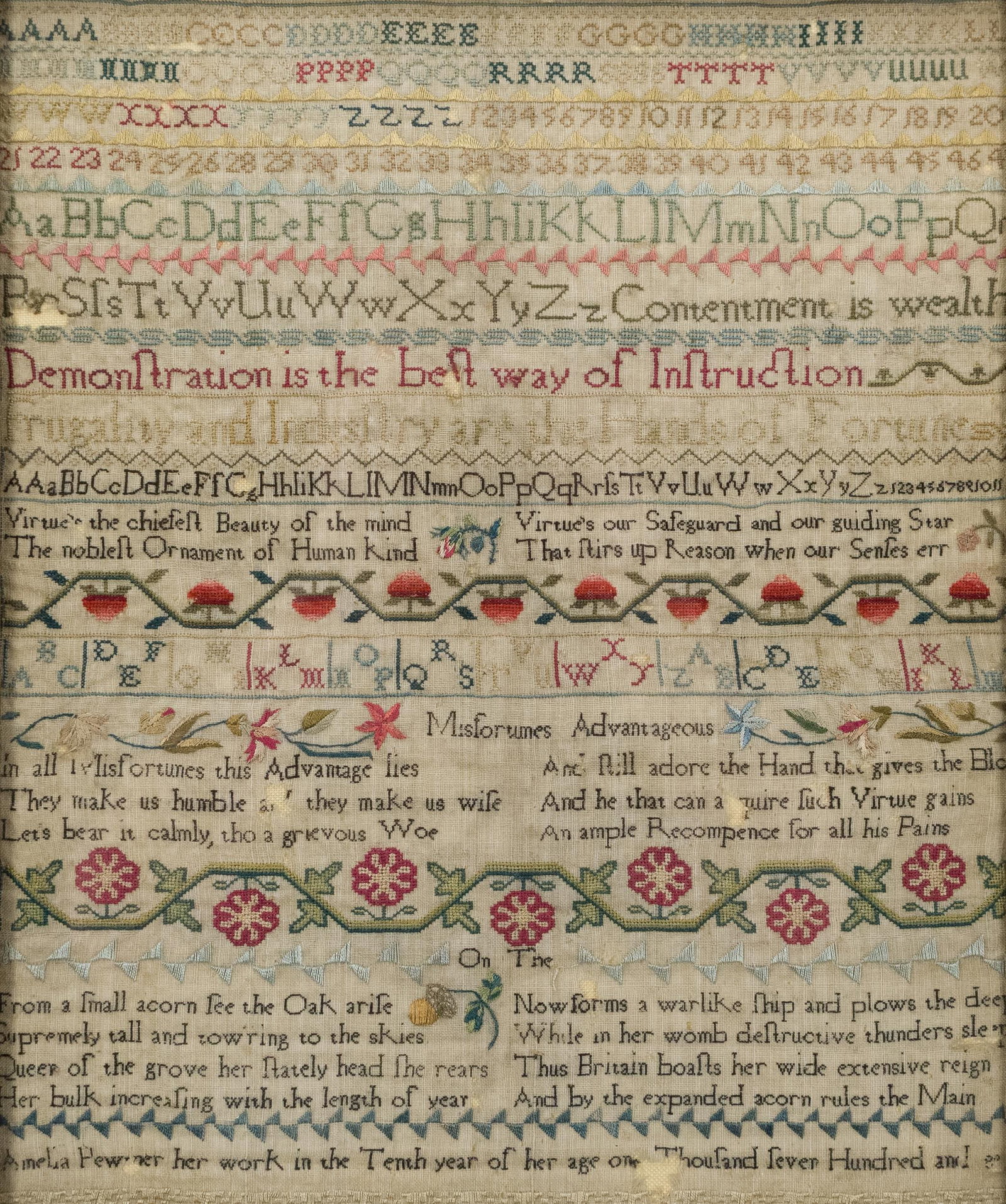 1782 AMELIA PEWMER SAMPLER.  - 2
