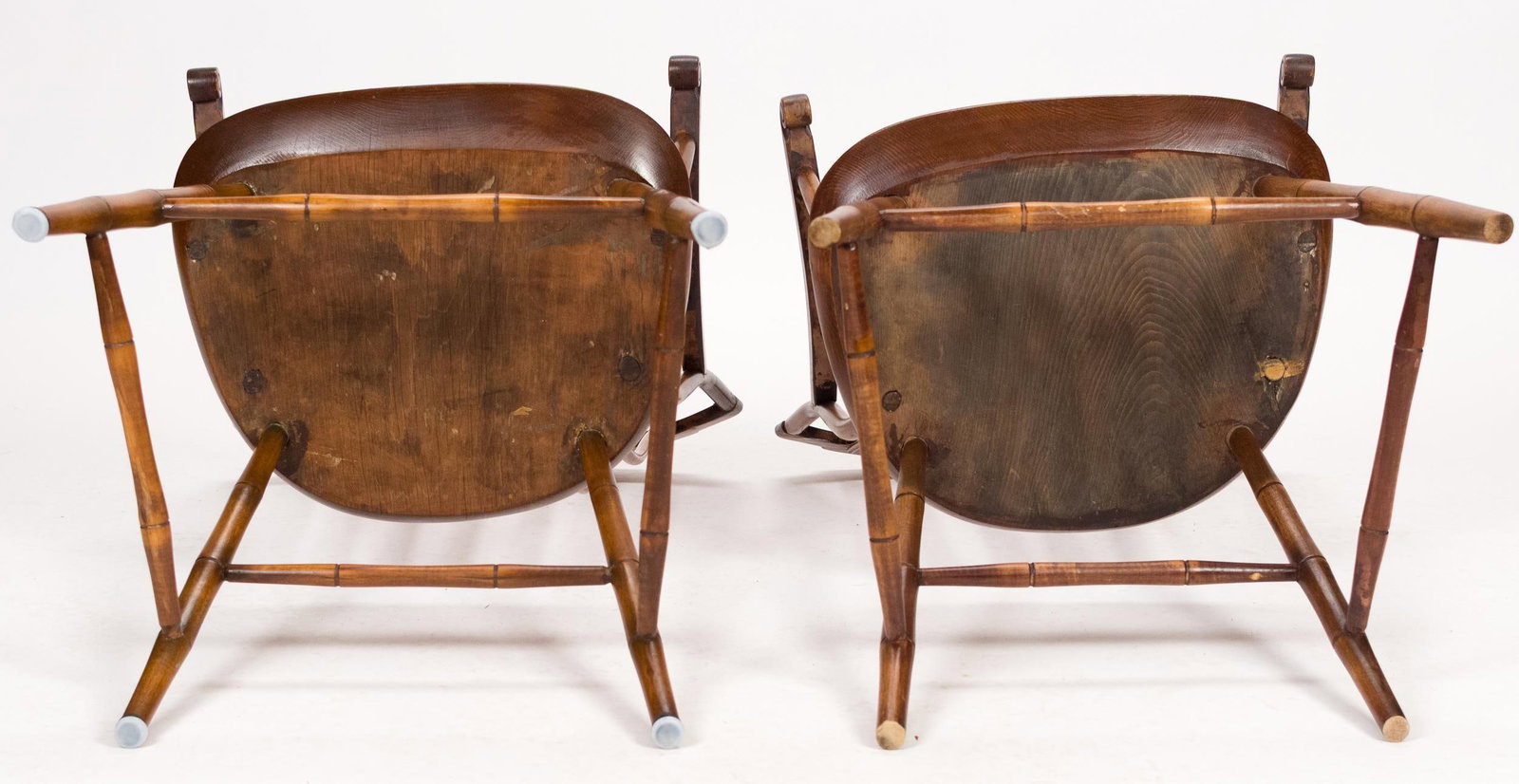 PR. 19TH C. STEP DOWN WINDSOR ARM CHAIRS. - 10
