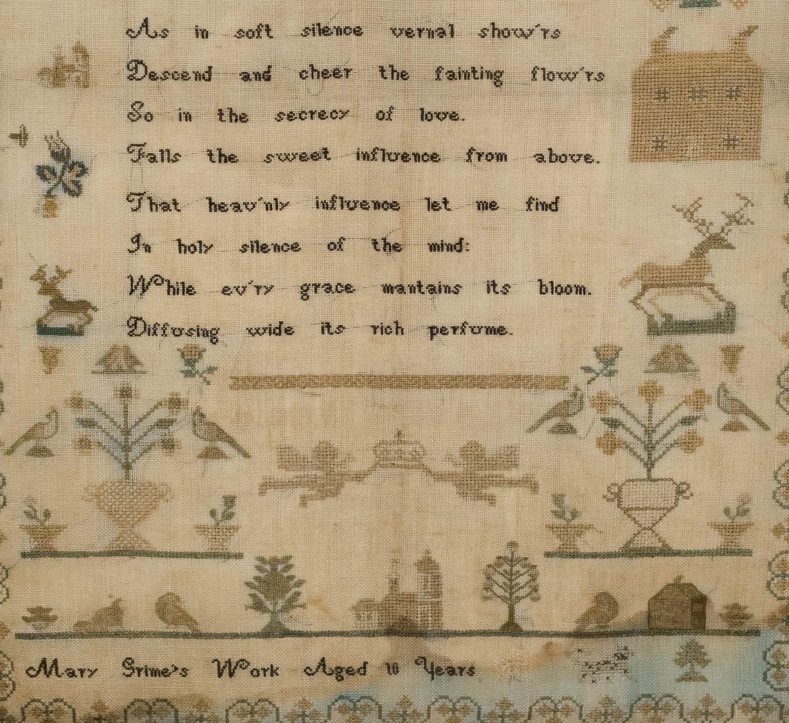 19TH C. SAMPLER, MARY GRIMES. - 4