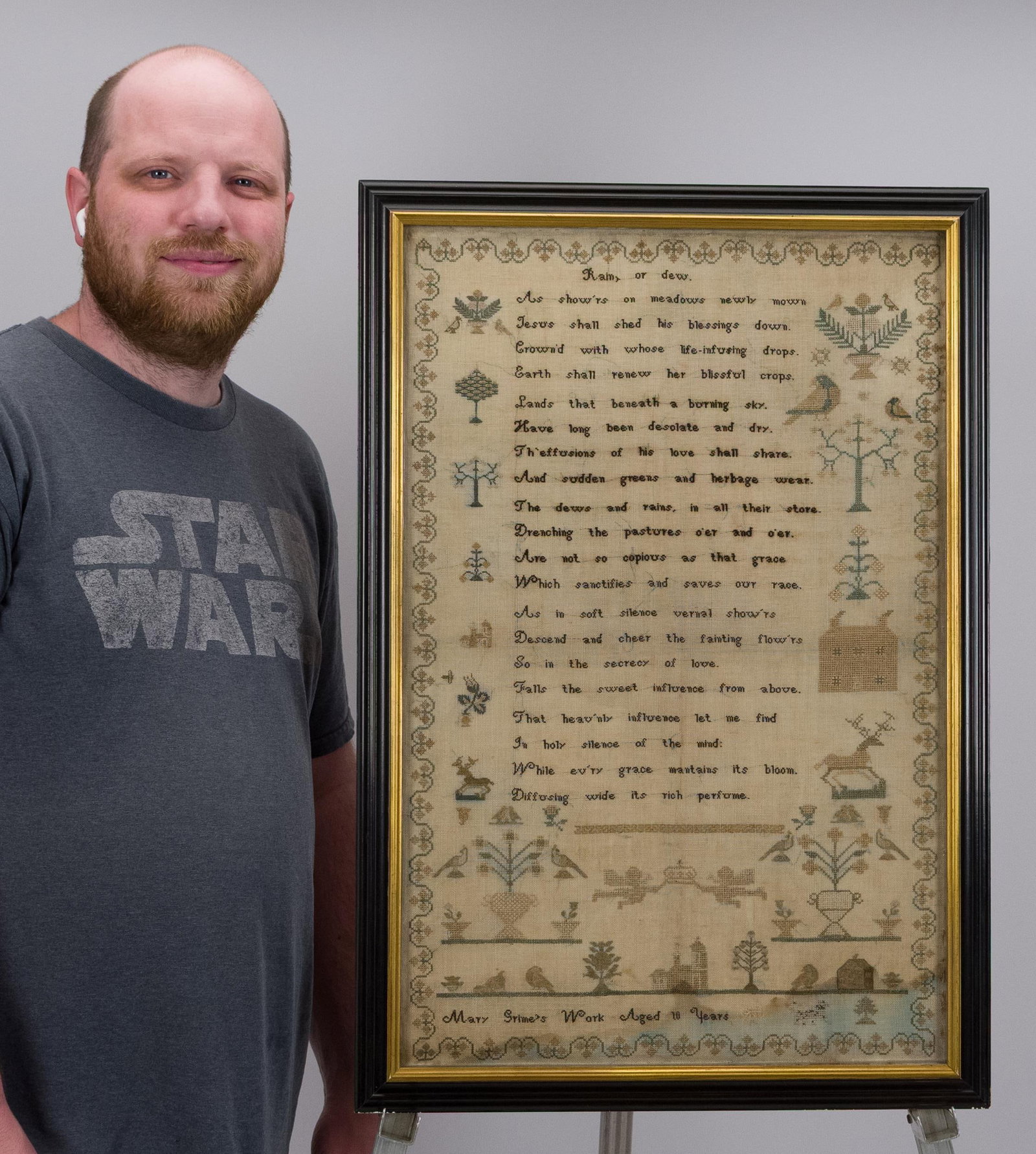 19TH C. SAMPLER, MARY GRIMES. - 7