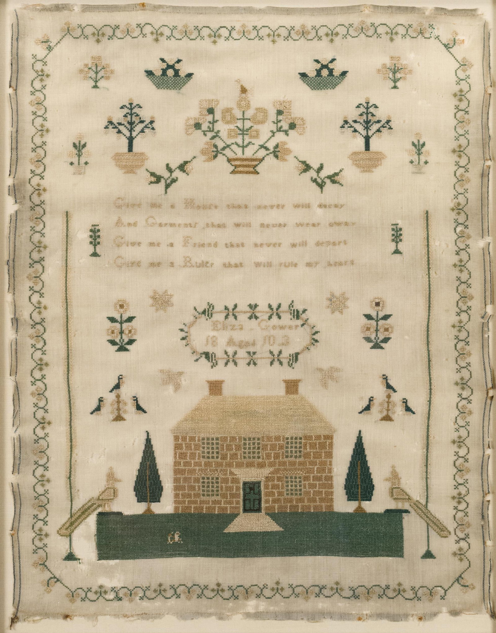 19TH C. ELIZA GOWER SAMPLER. - 2