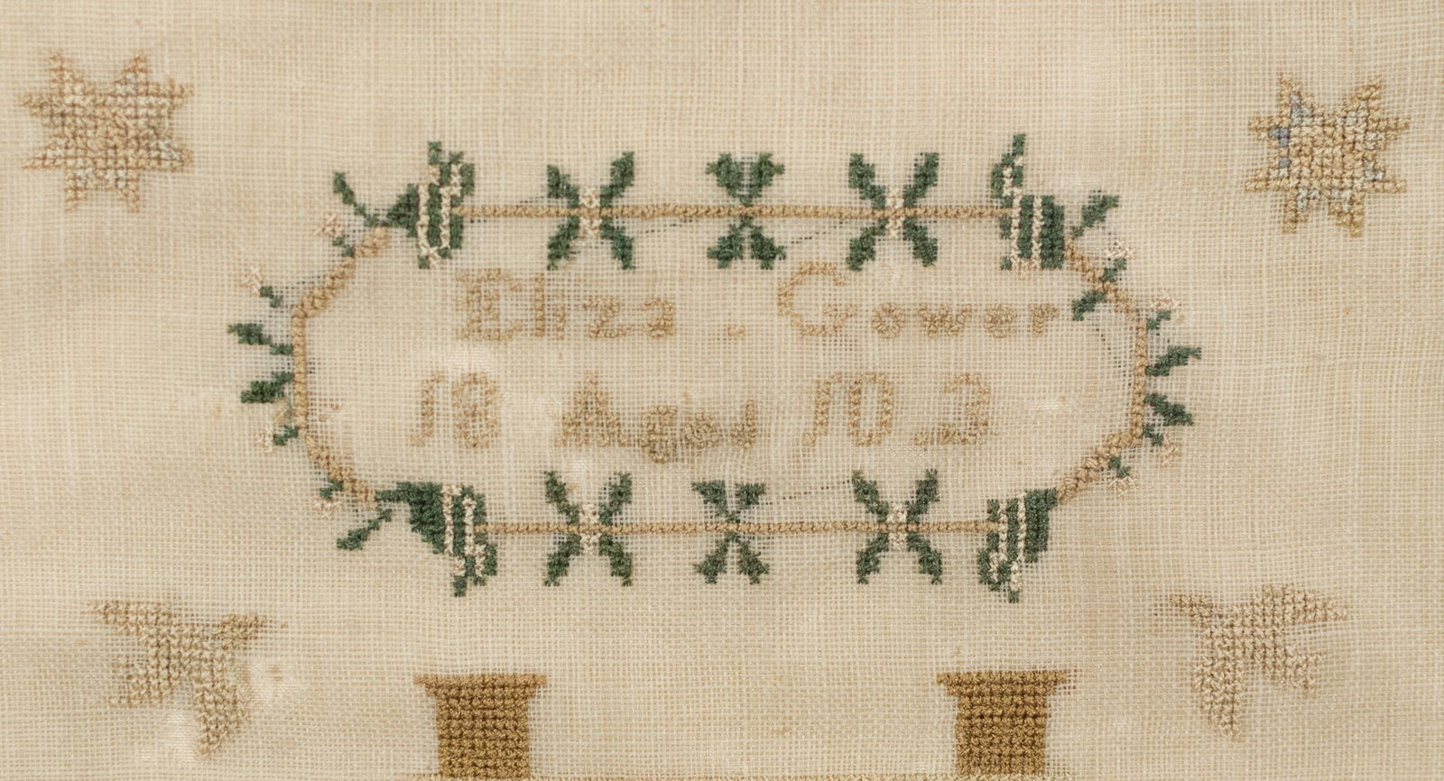 19TH C. ELIZA GOWER SAMPLER. - 5
