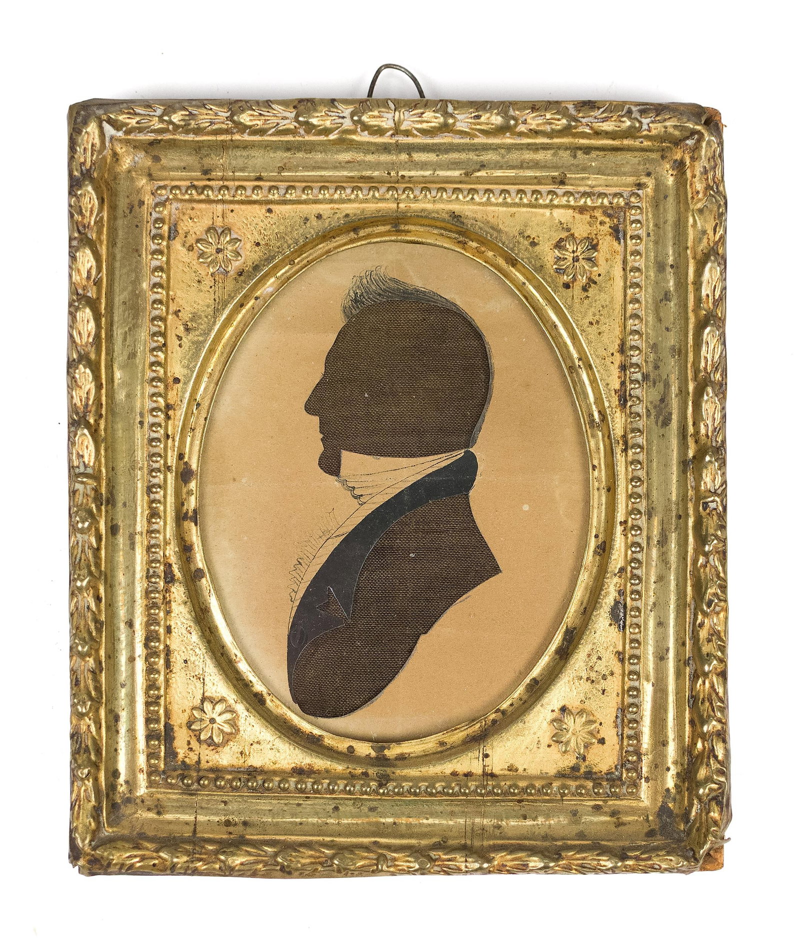 TWO 18TH/19TH C. HAND COLORED SILHOUETTES. - 3