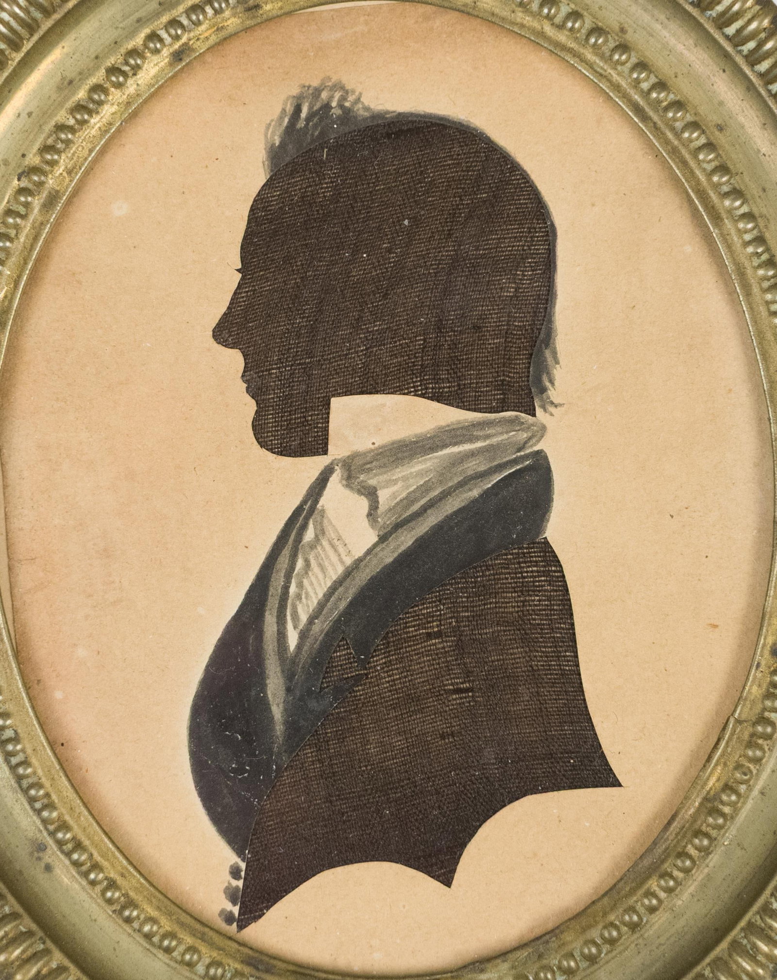 TWO 18TH/19TH C. HAND COLORED SILHOUETTES. - 4