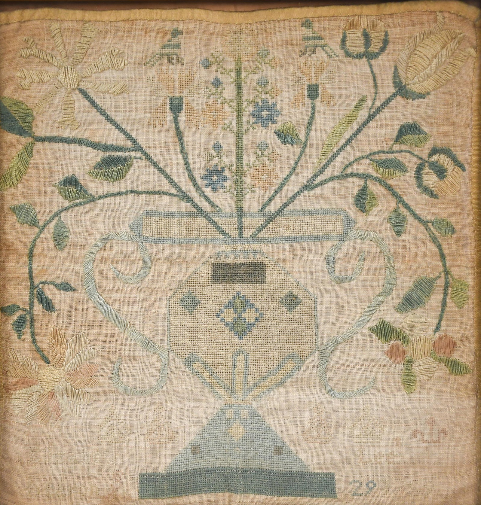 18TH C. SAMPLER, ELIZABETH LEE. - 2