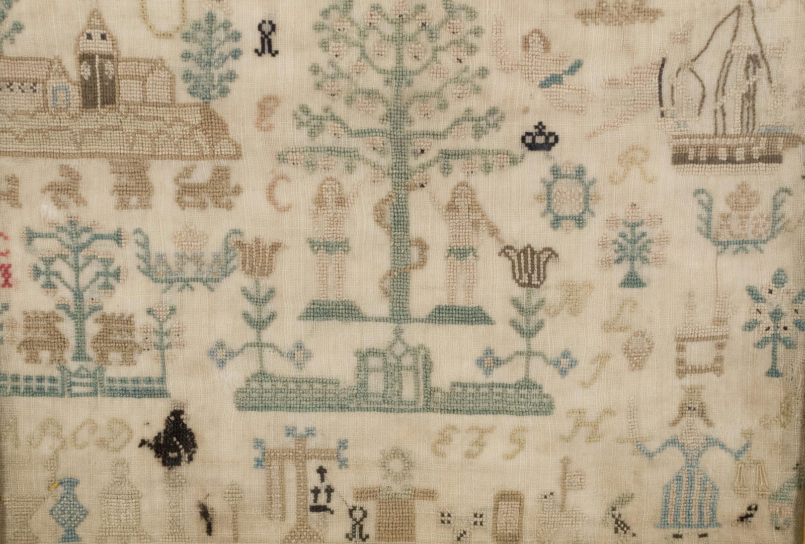 18TH C. BIBLICAL SAMPLER. - 4