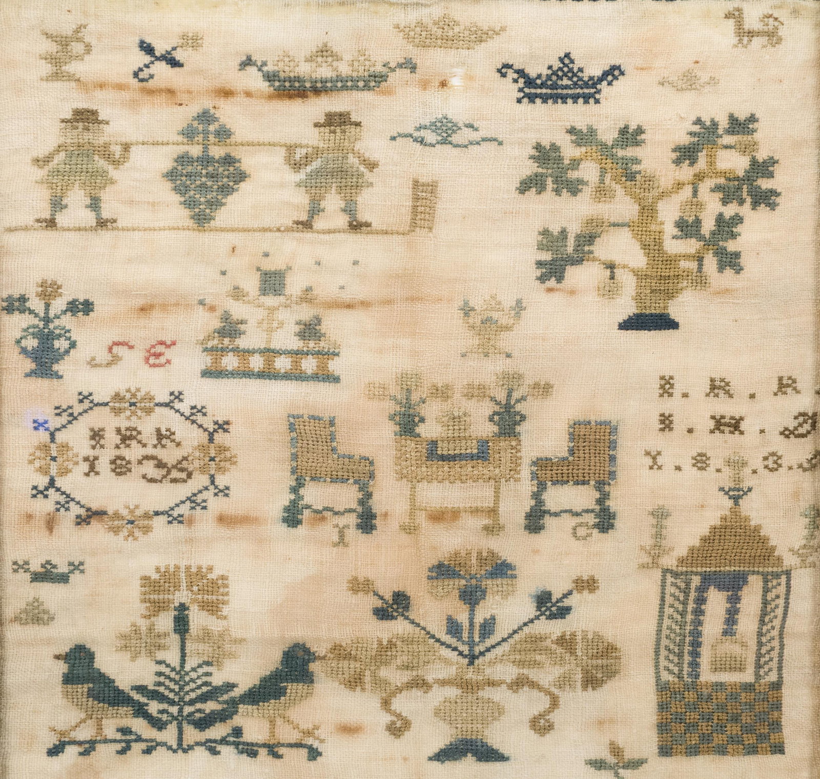 1835 SAMPLER, INITIALED I.R.K. - 3