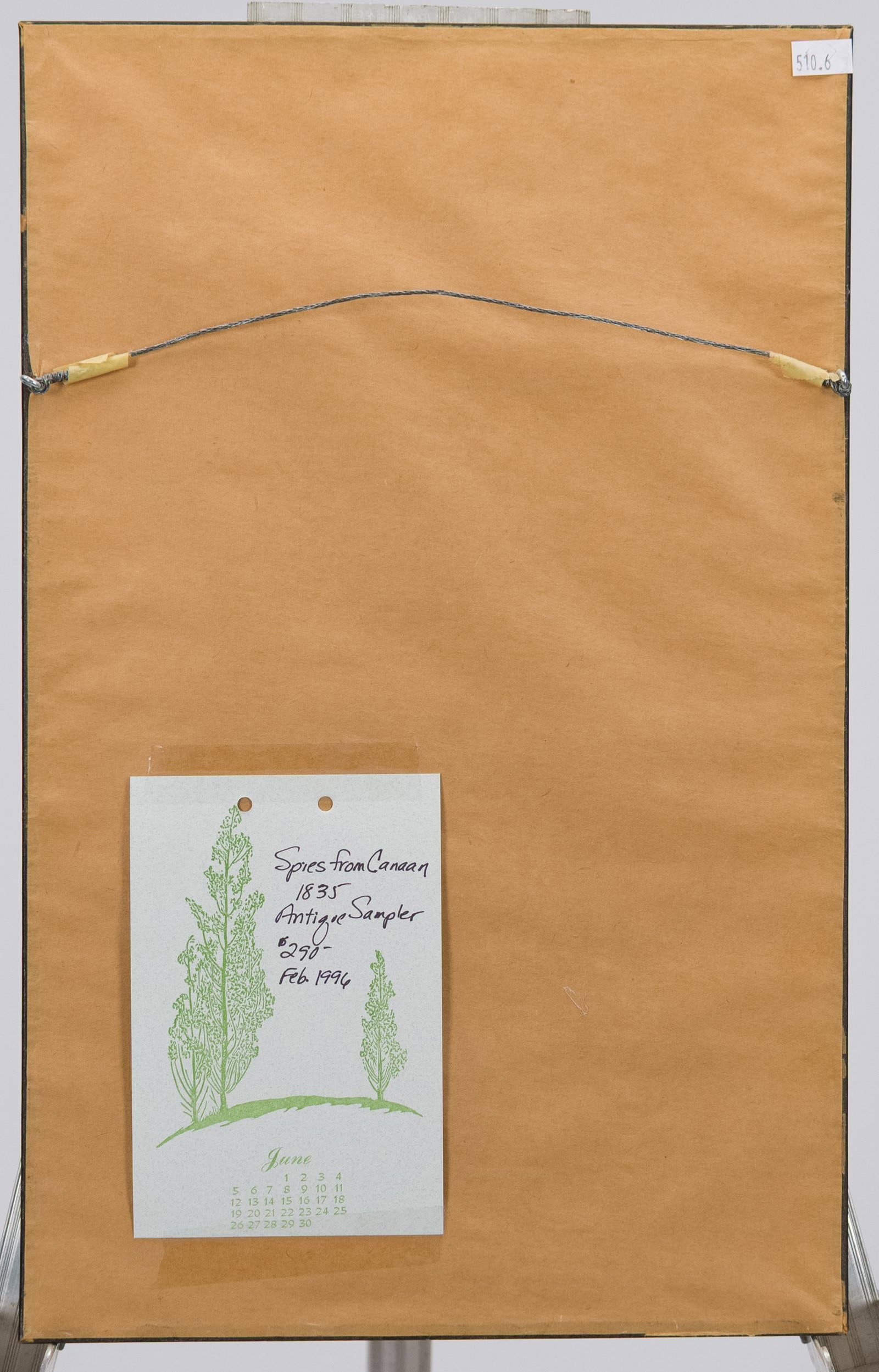1835 SAMPLER, INITIALED I.R.K. - 6