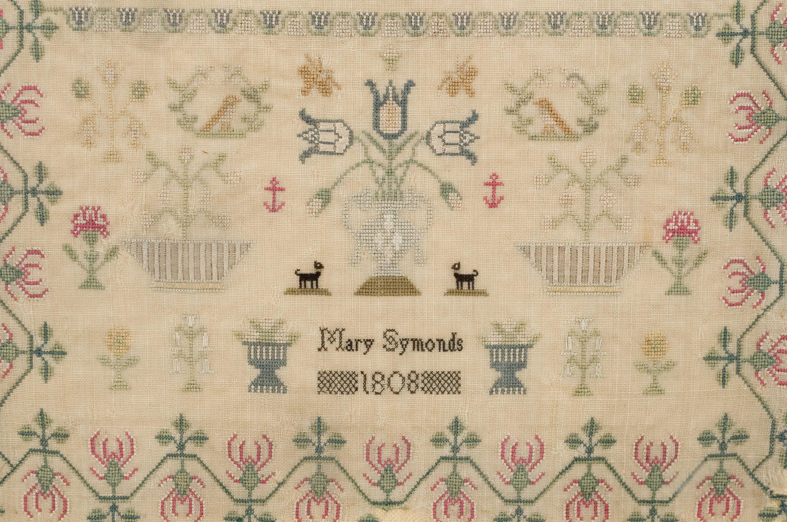1808 MARY SYMONDS SAMPLER. - 4