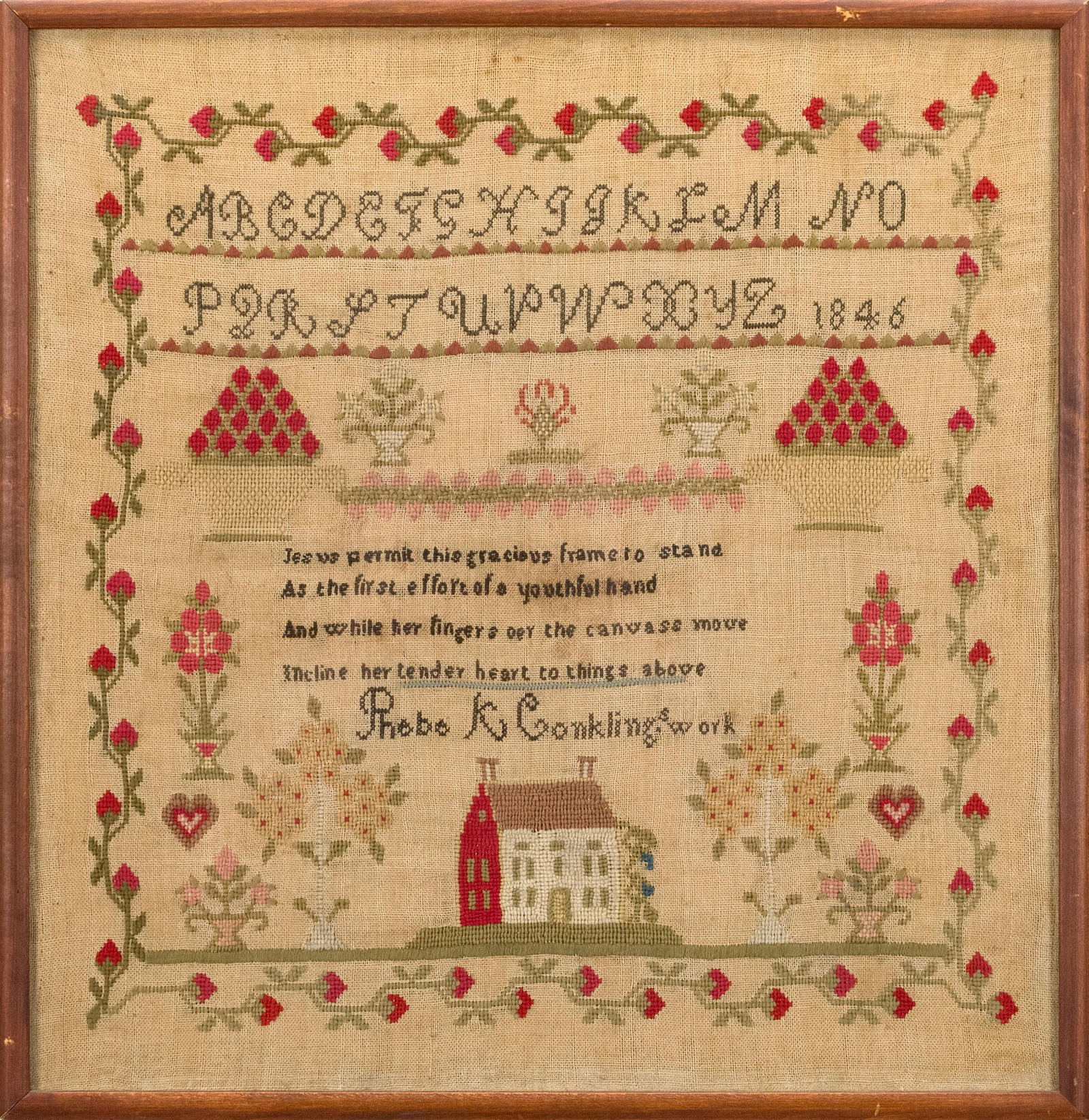 1846 PHOEBE K. CONKLING SAMPLER. (1 of 6)