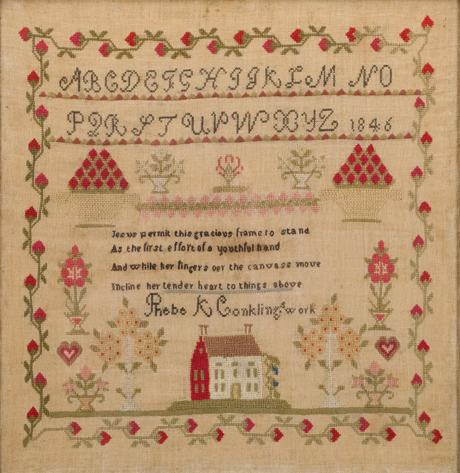 1846 PHOEBE K. CONKLING SAMPLER. - 2