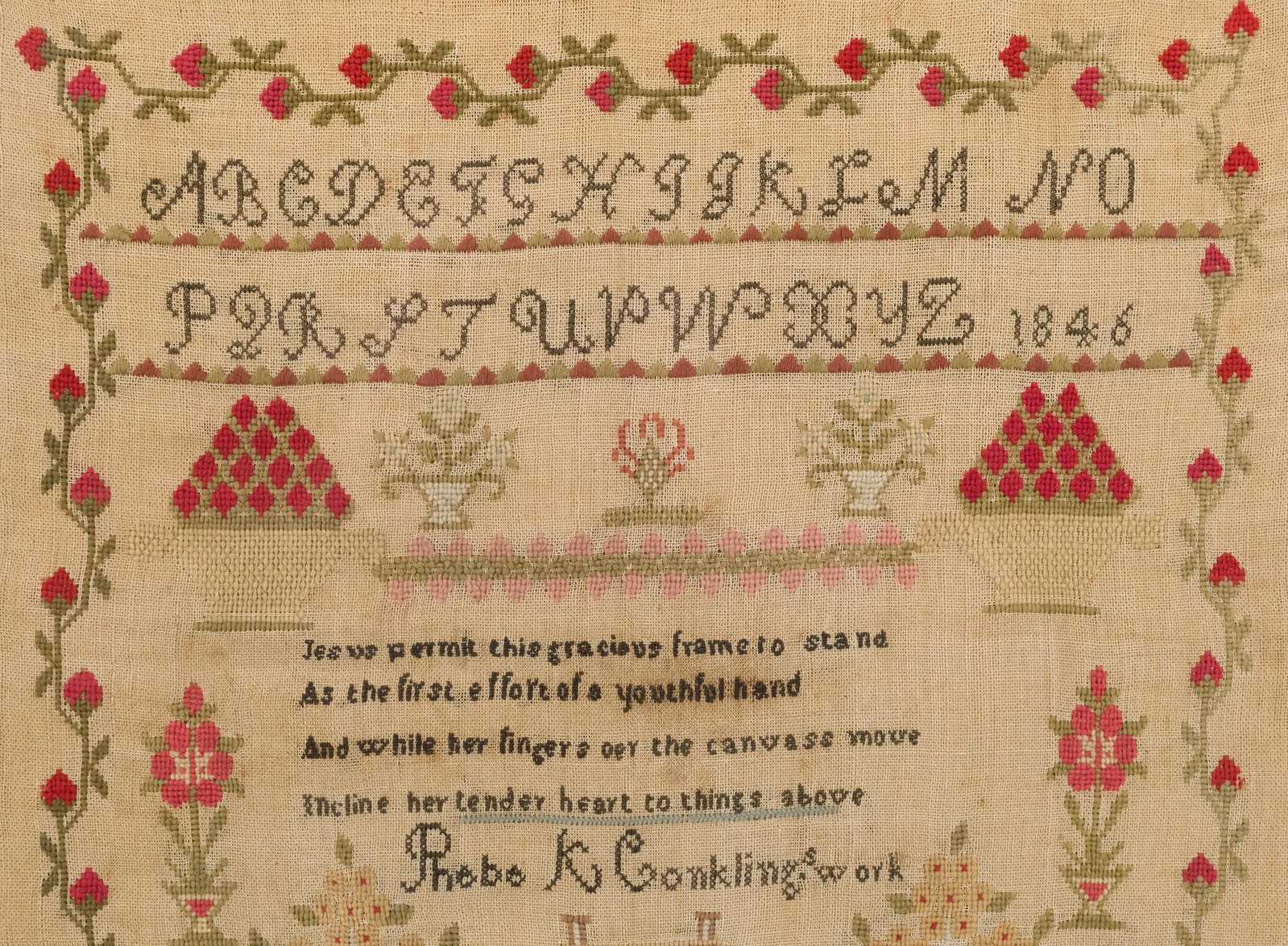 1846 PHOEBE K. CONKLING SAMPLER. - 3