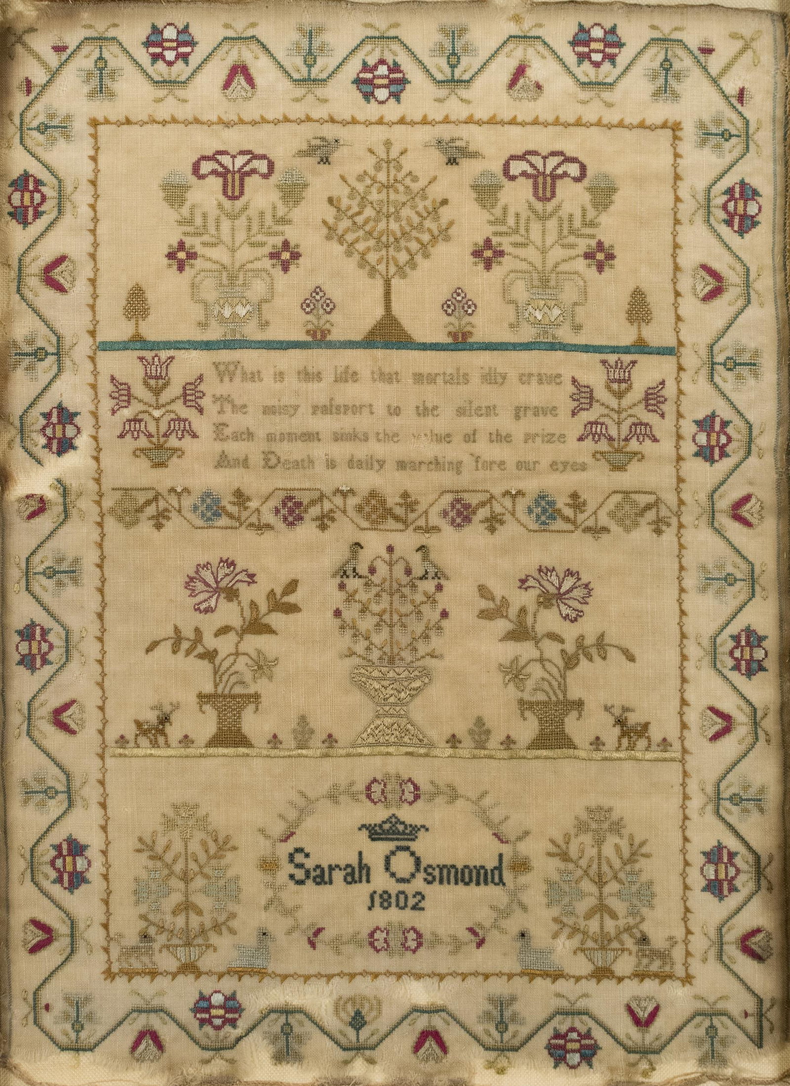 1802 SARAH OSMOND SAMPLER. - 2