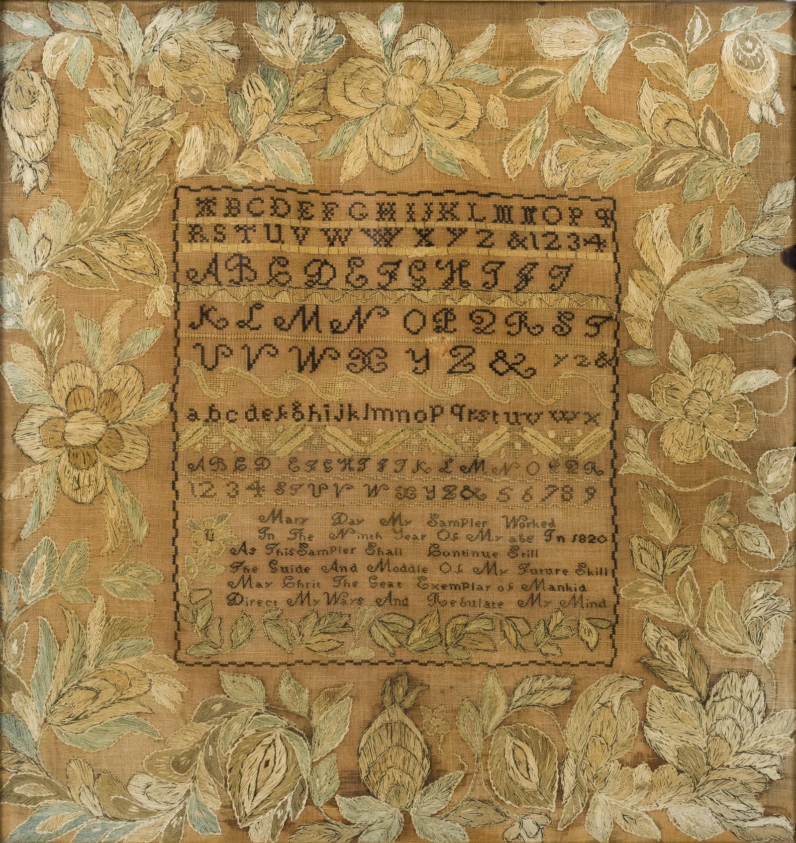 1820 MARY DAY SAMPLER. - 2