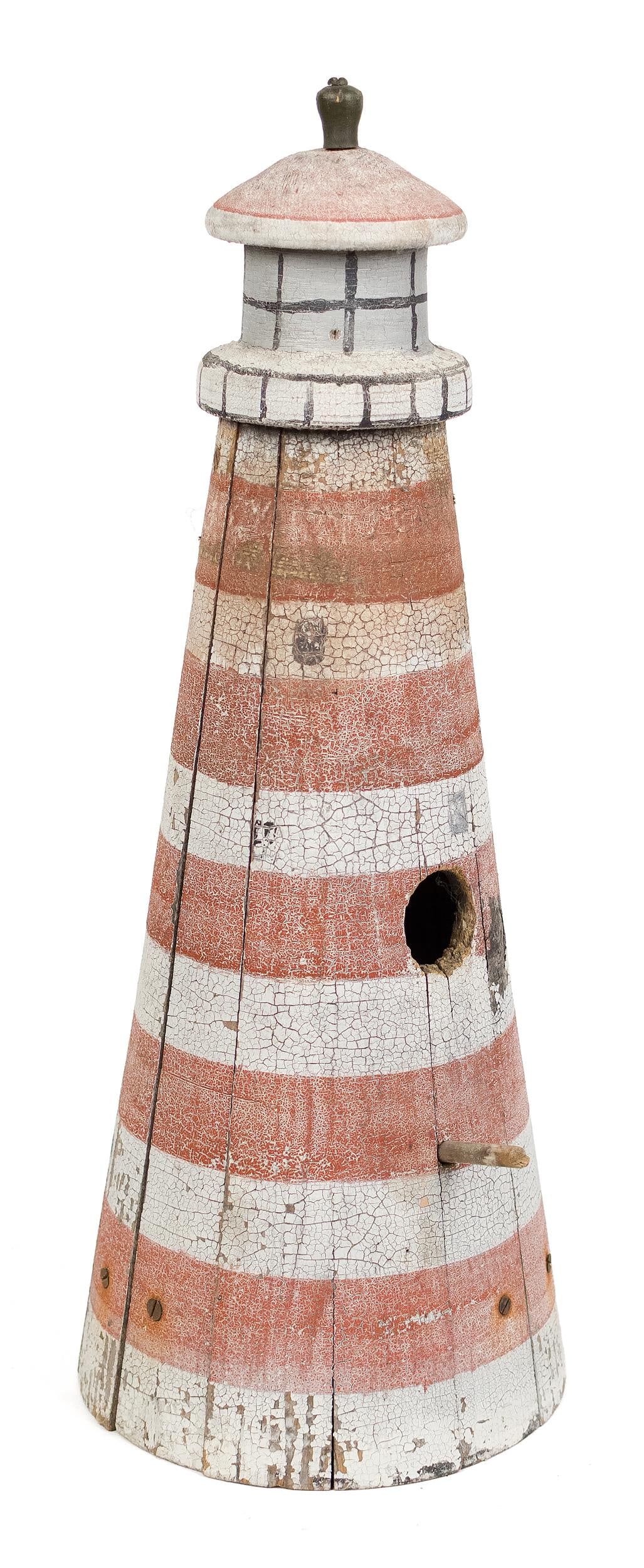 ANTIQUE PAINTED BIRD HOUSE - LIGHTHOUSE. (1 of 11)