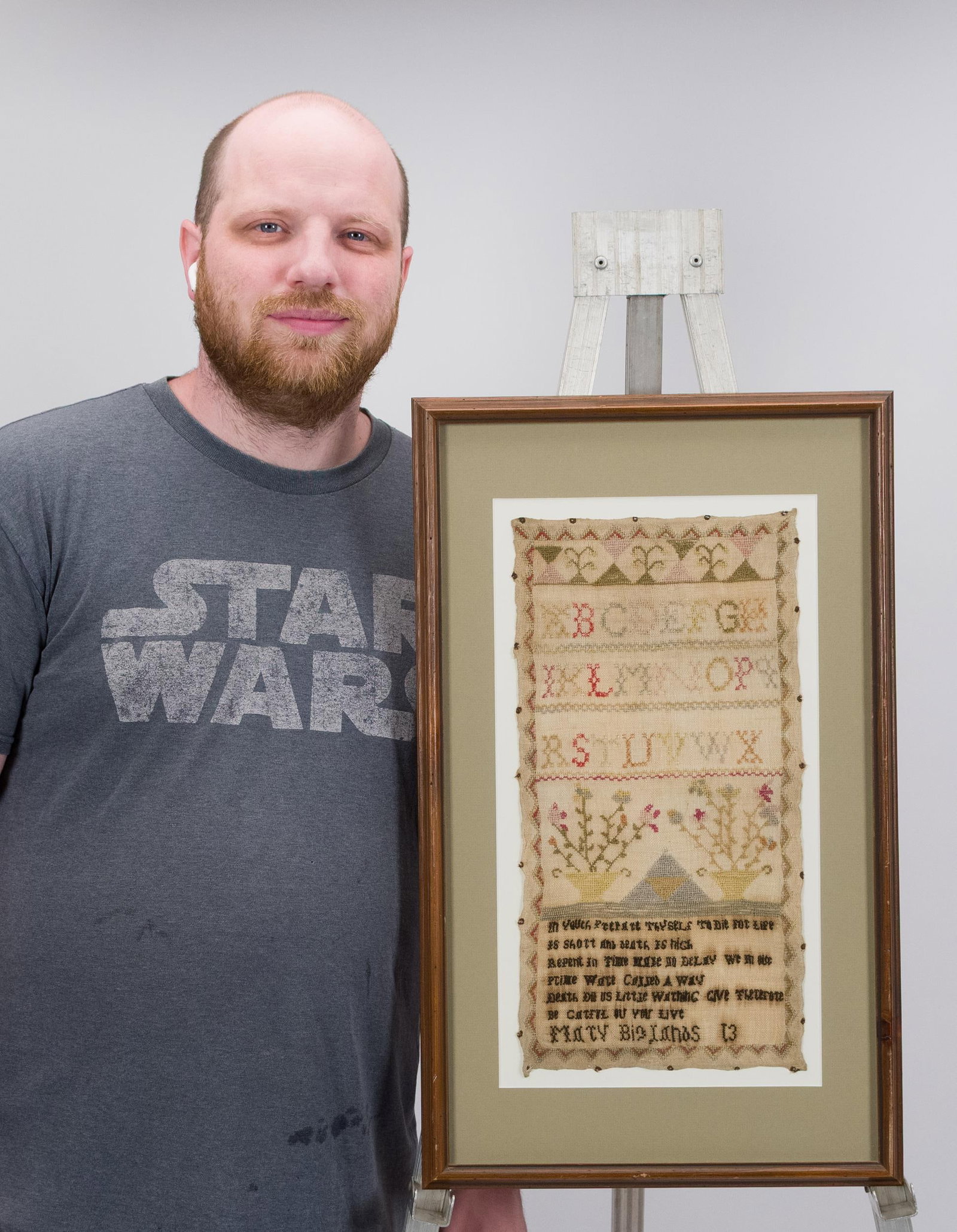 19TH C. MARY BIGLANDS SAMPLER. - 7