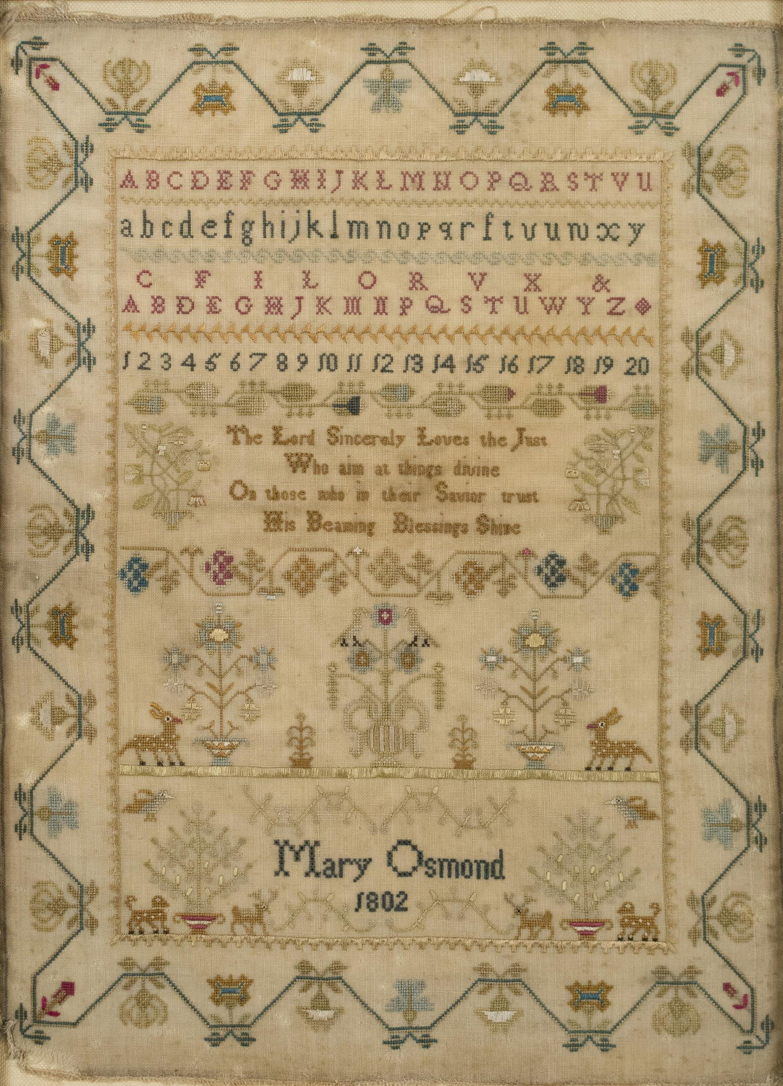 1802 MARY OSMOND SAMPLER. - 2