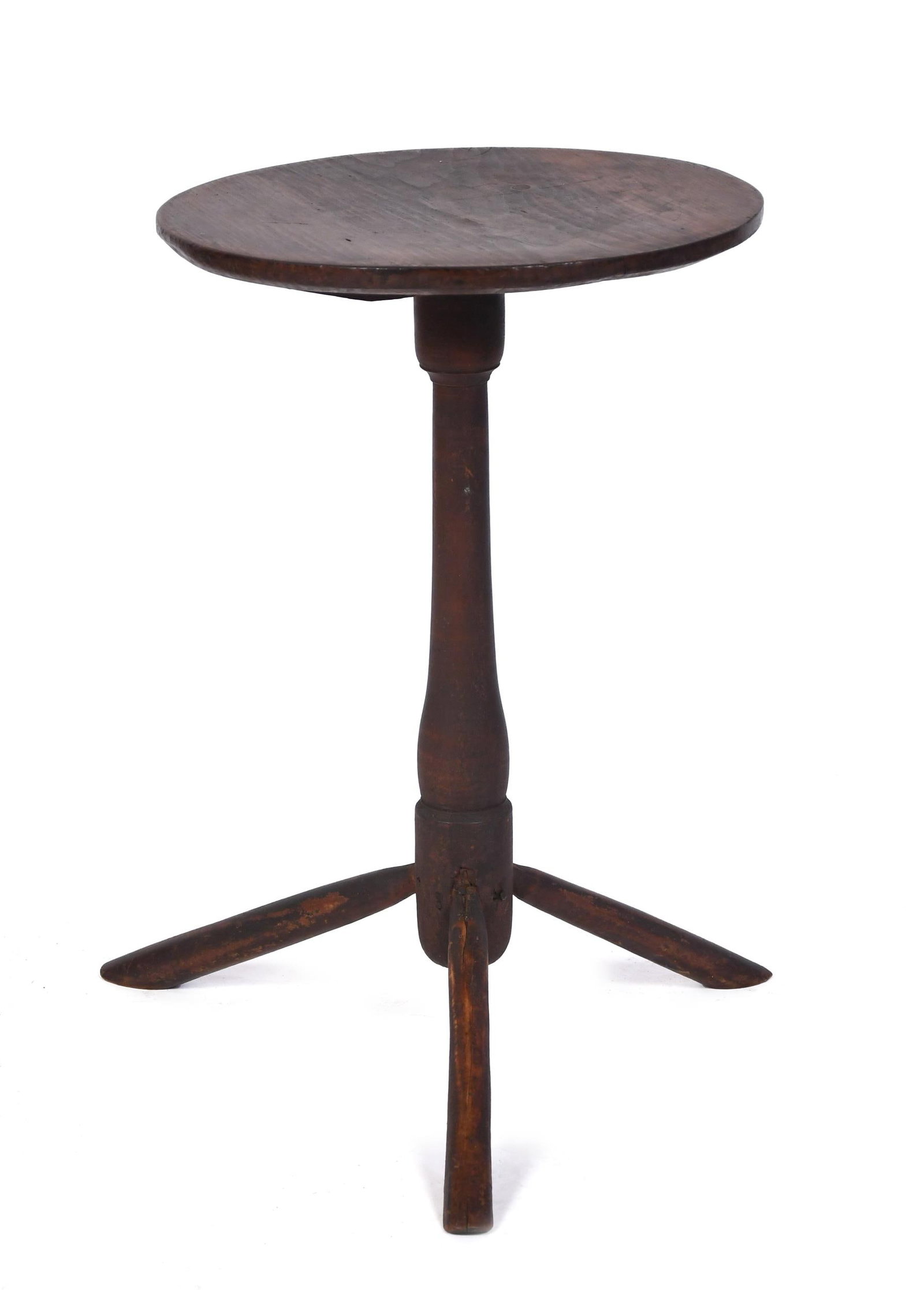EARLY 19TH C. PRIMITIVE CANDLESTAND. (1 of 6)