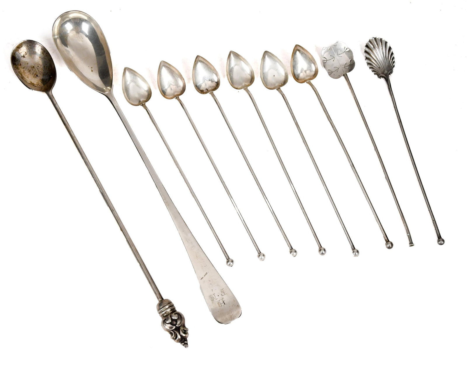 10 STERLING ICE TEA SPOONS. (1 of 9)