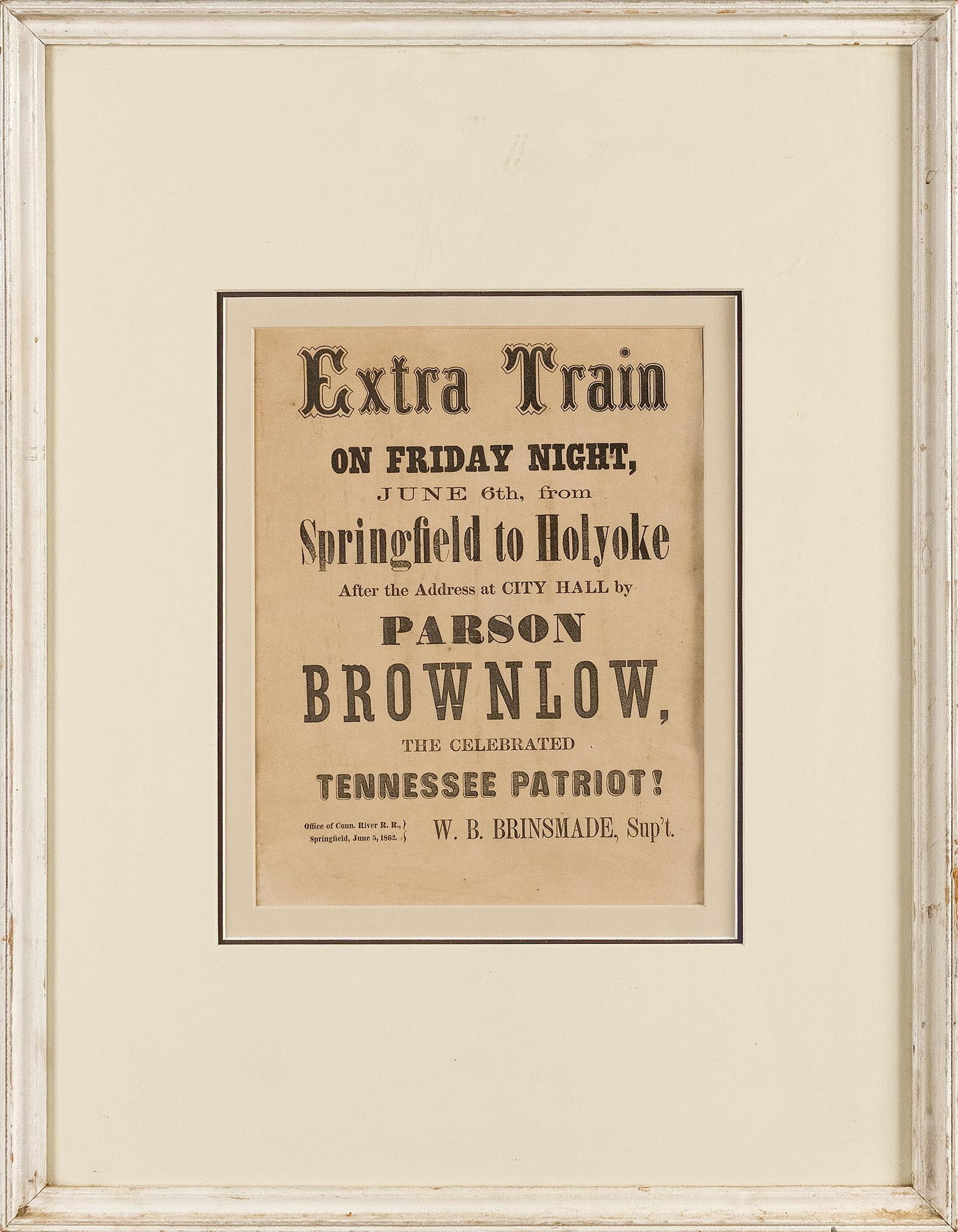 PARSON BROWNLOW RAILROAD POSTER. (1 of 5)