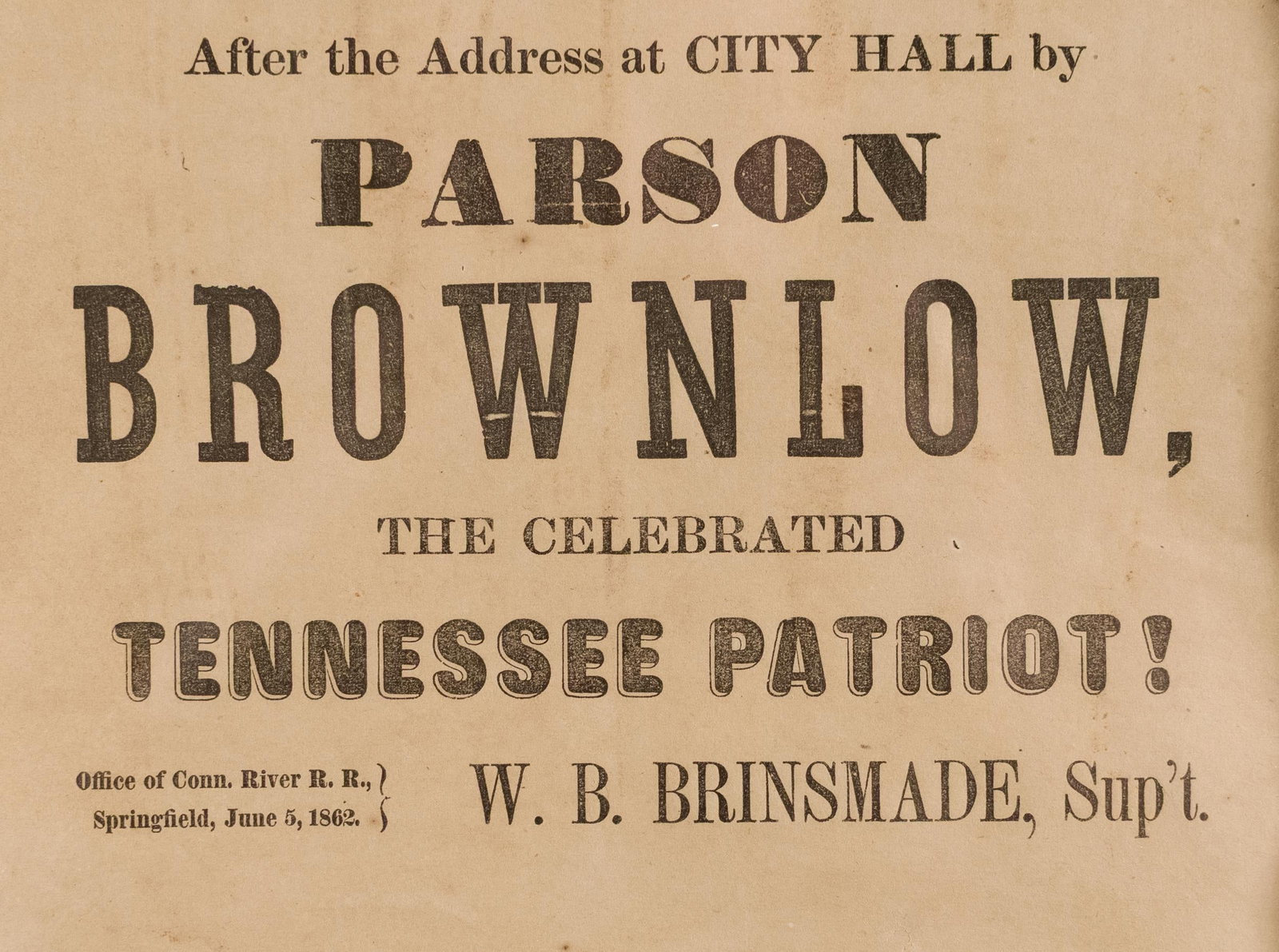 PARSON BROWNLOW RAILROAD POSTER. - 3