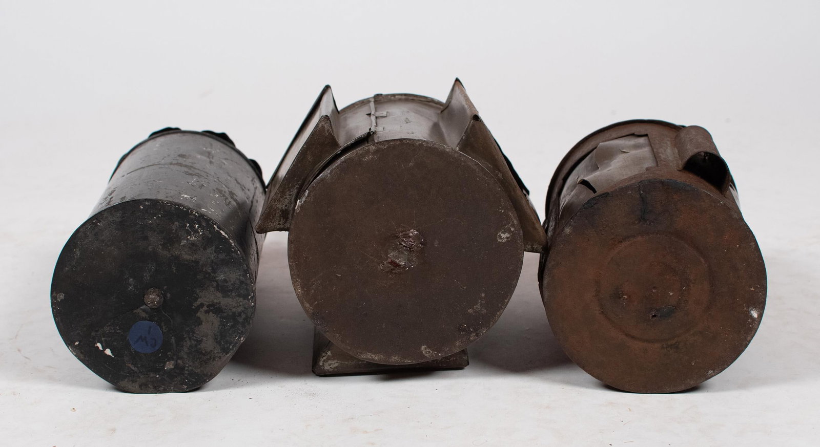 THREE ANTIQUE BARN LANTERNS. - 9