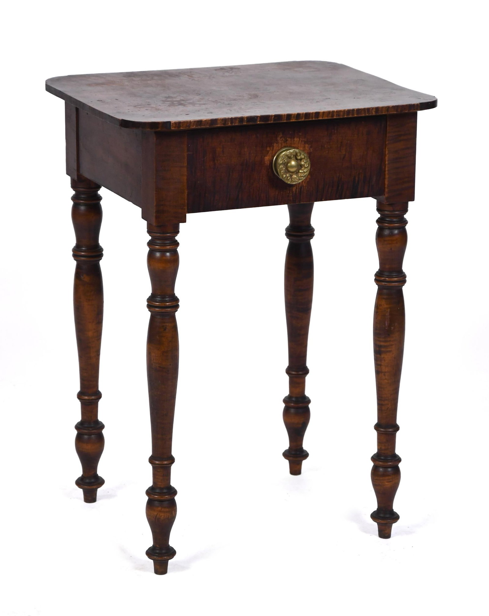 19TH C. TIGER MAPLE SHERATON STAND.