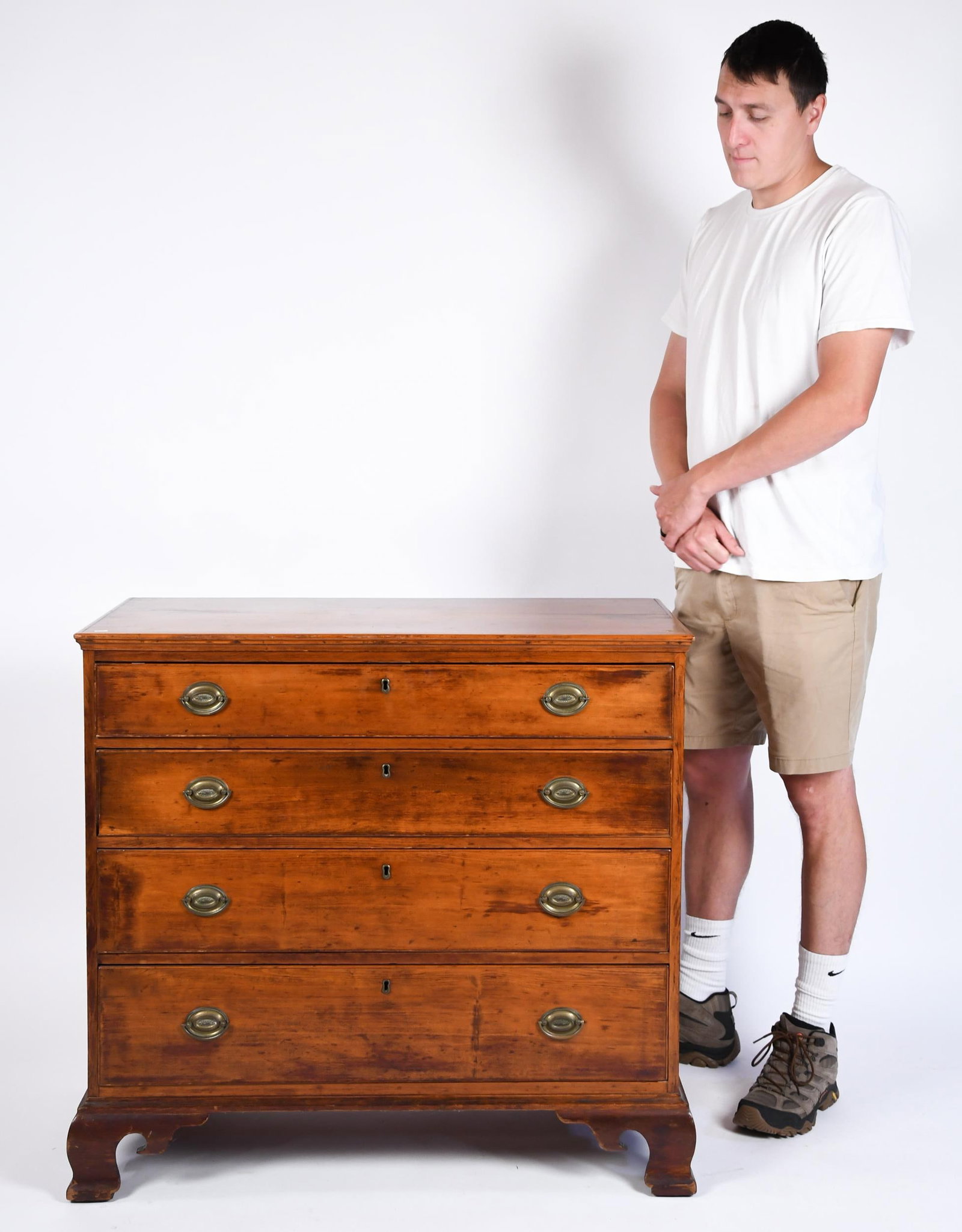 18TH C. CT CHERRY CHIPPENDALE CHEST.  - 11