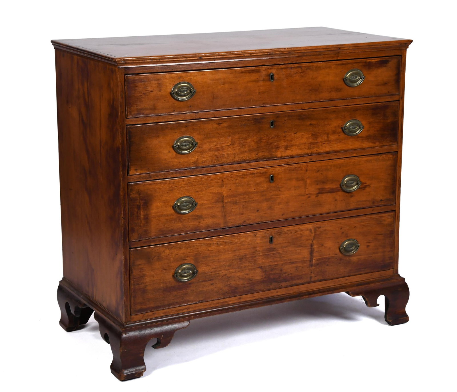 18TH C. CT CHERRY CHIPPENDALE CHEST. (1 of 11)