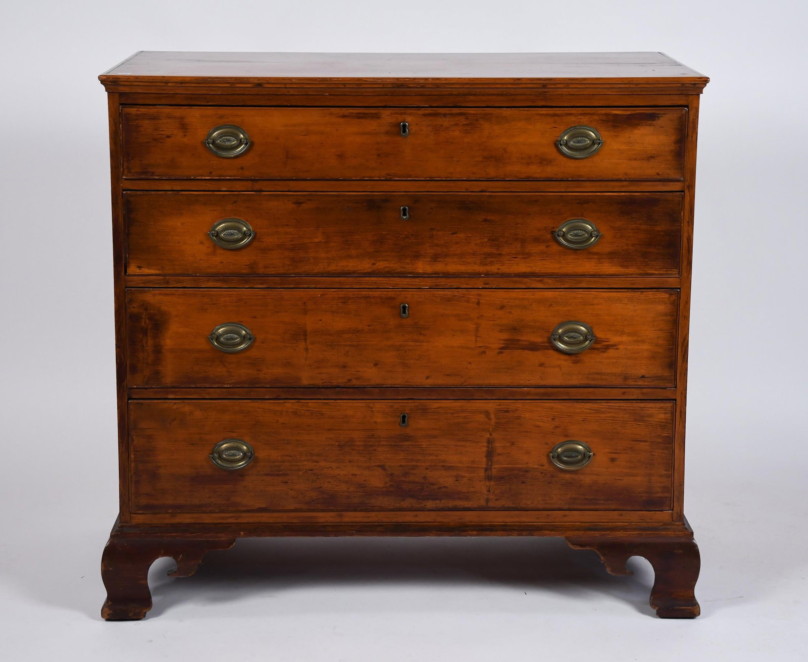 18TH C. CT CHERRY CHIPPENDALE CHEST.  - 3