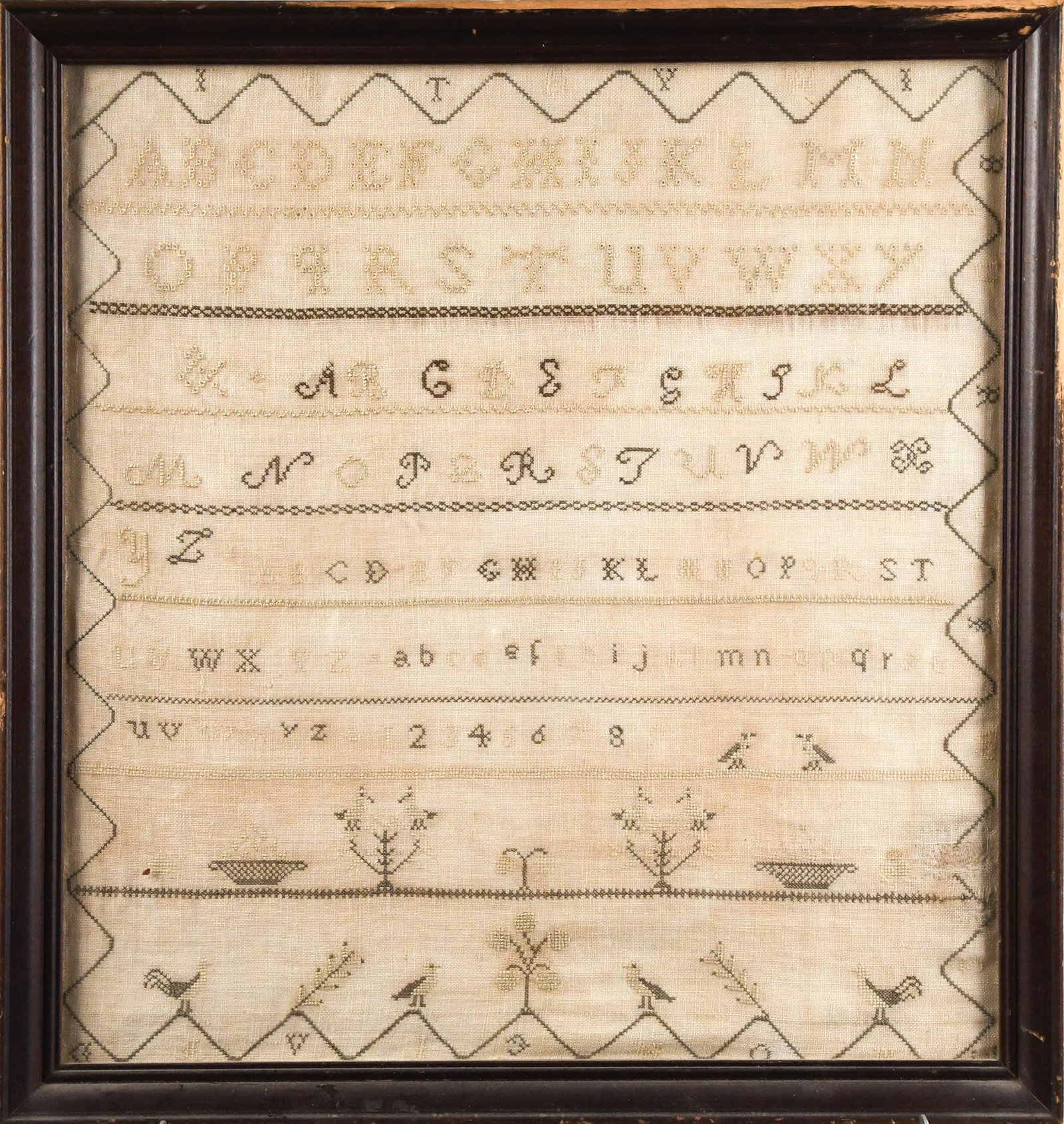 ANTIQUE SAMPLER, LINTHY WILBUR. (1 of 7)