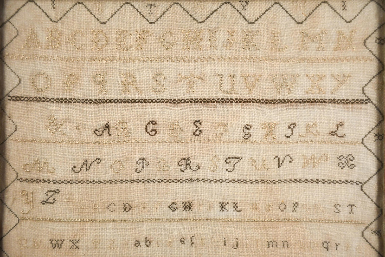 ANTIQUE SAMPLER, LINTHY WILBUR. - 4