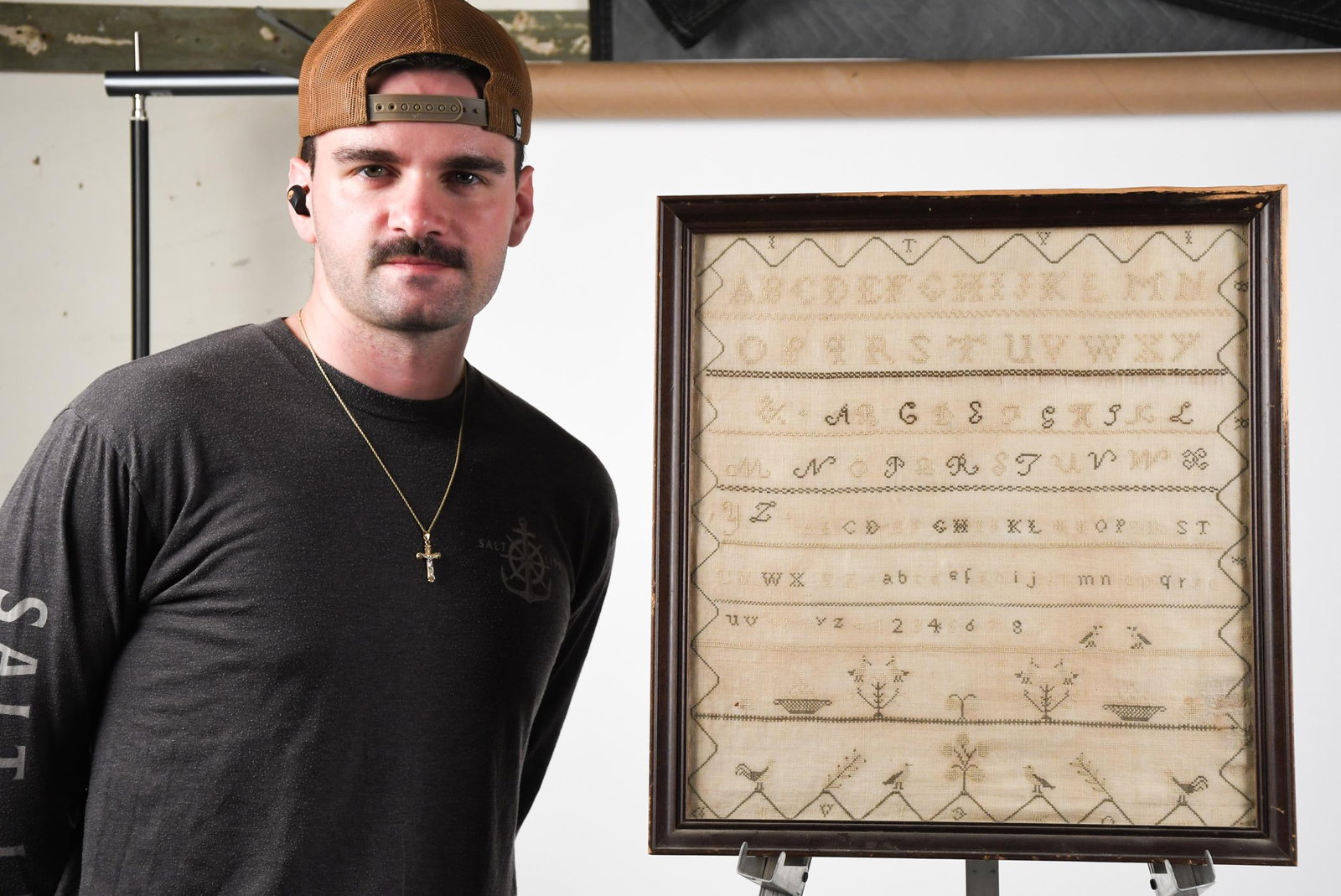 ANTIQUE SAMPLER, LINTHY WILBUR. - 6