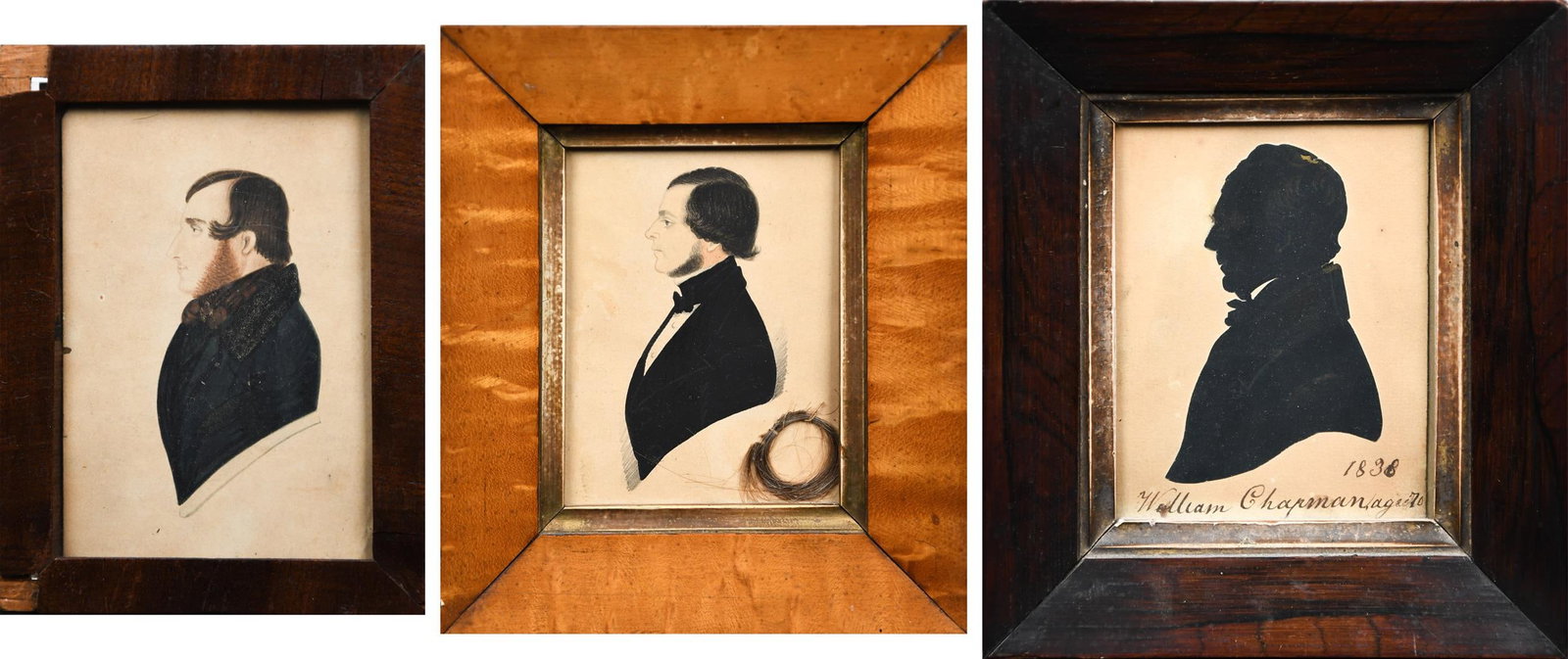 THREE 19TH C. SILHOUETTES, GENTLEMAN. (1 of 17)