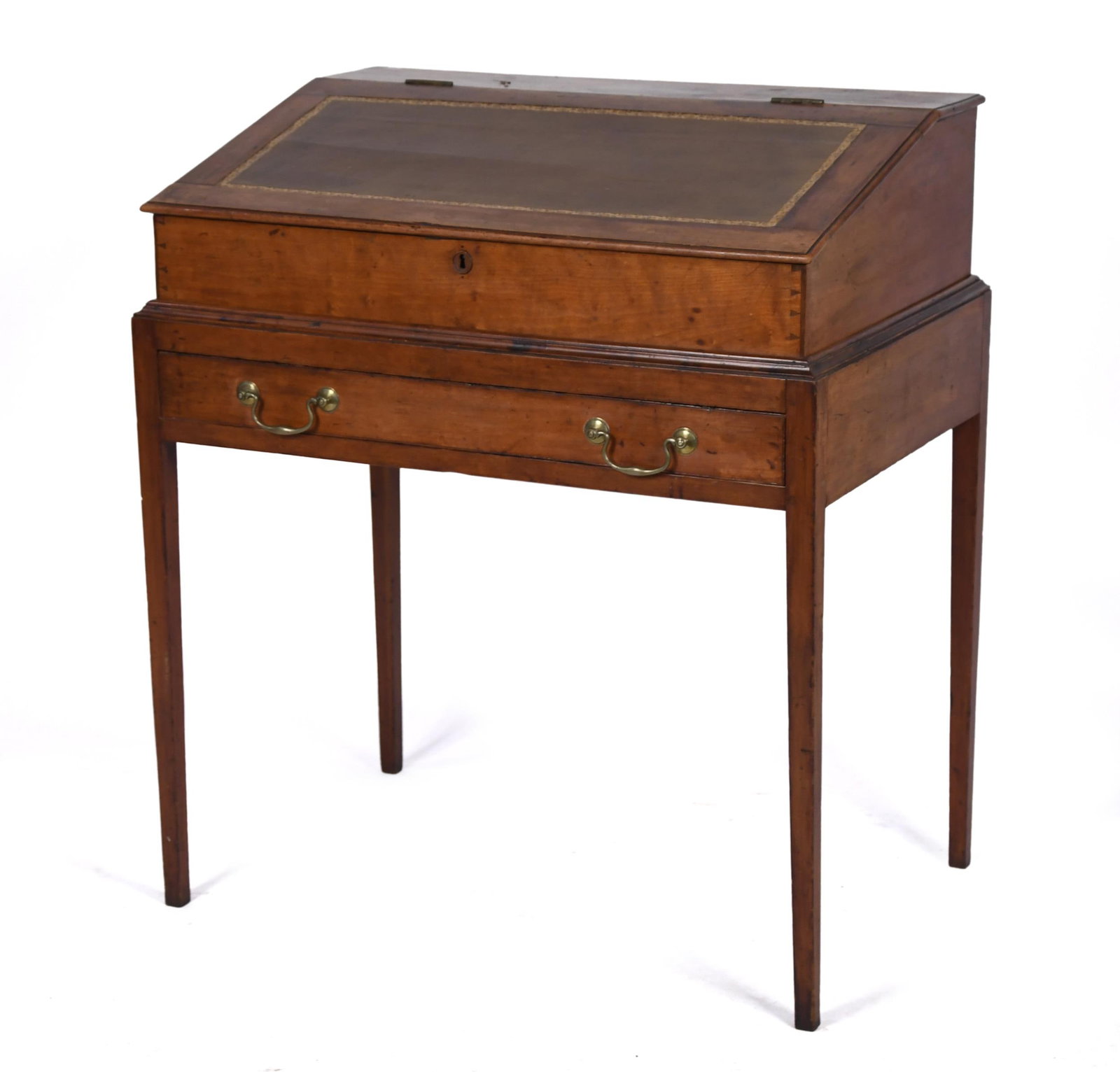 19TH C. FEDERAL CHERRY WOOD TWO-PART CLERK’S DESK. (1 of 11)