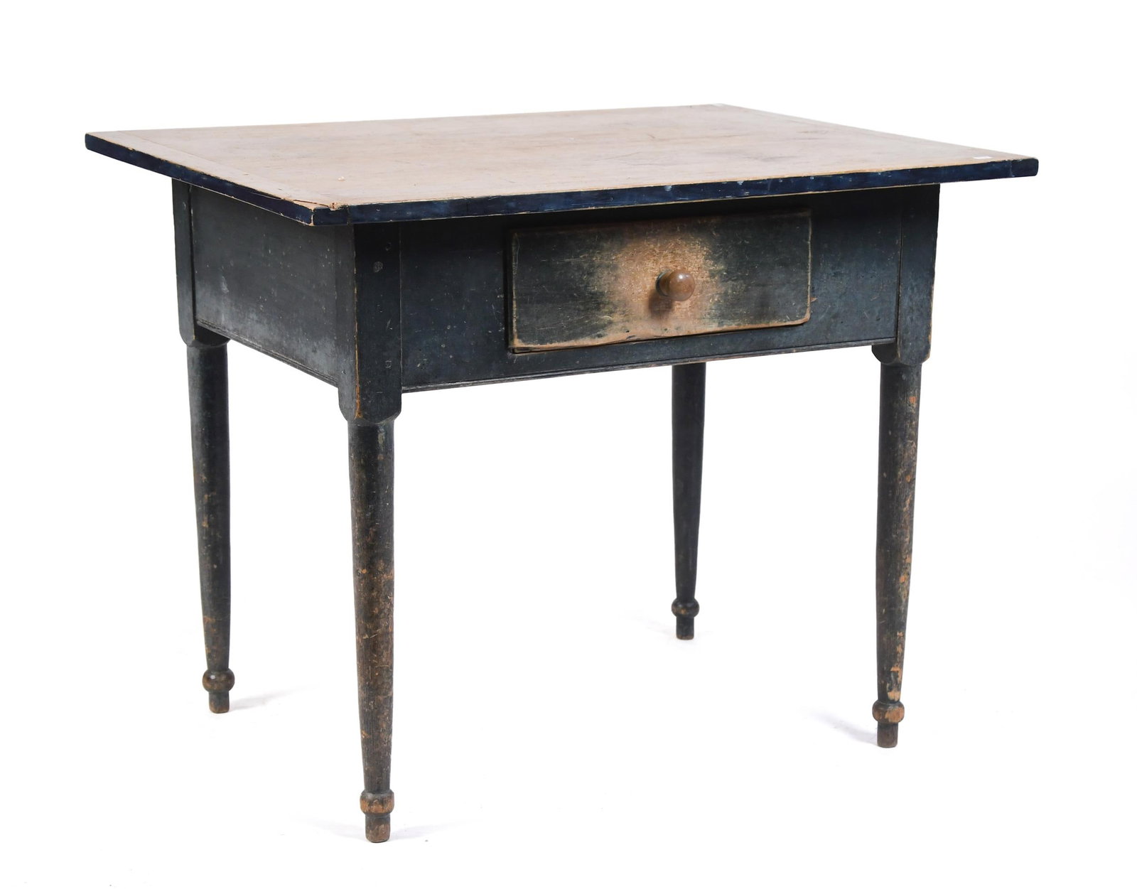 EARLY 19TH C. TAVERN TABLE WITH DRAWER. (1 of 9)