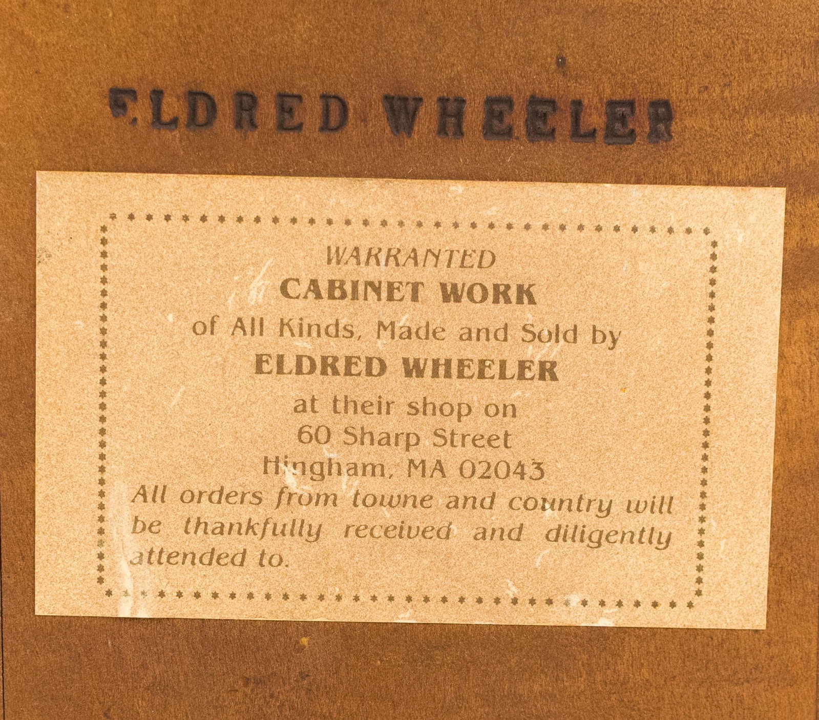 ELDRED WHEELER LABELED TIGER MAPLE PIPE BOX. - 7