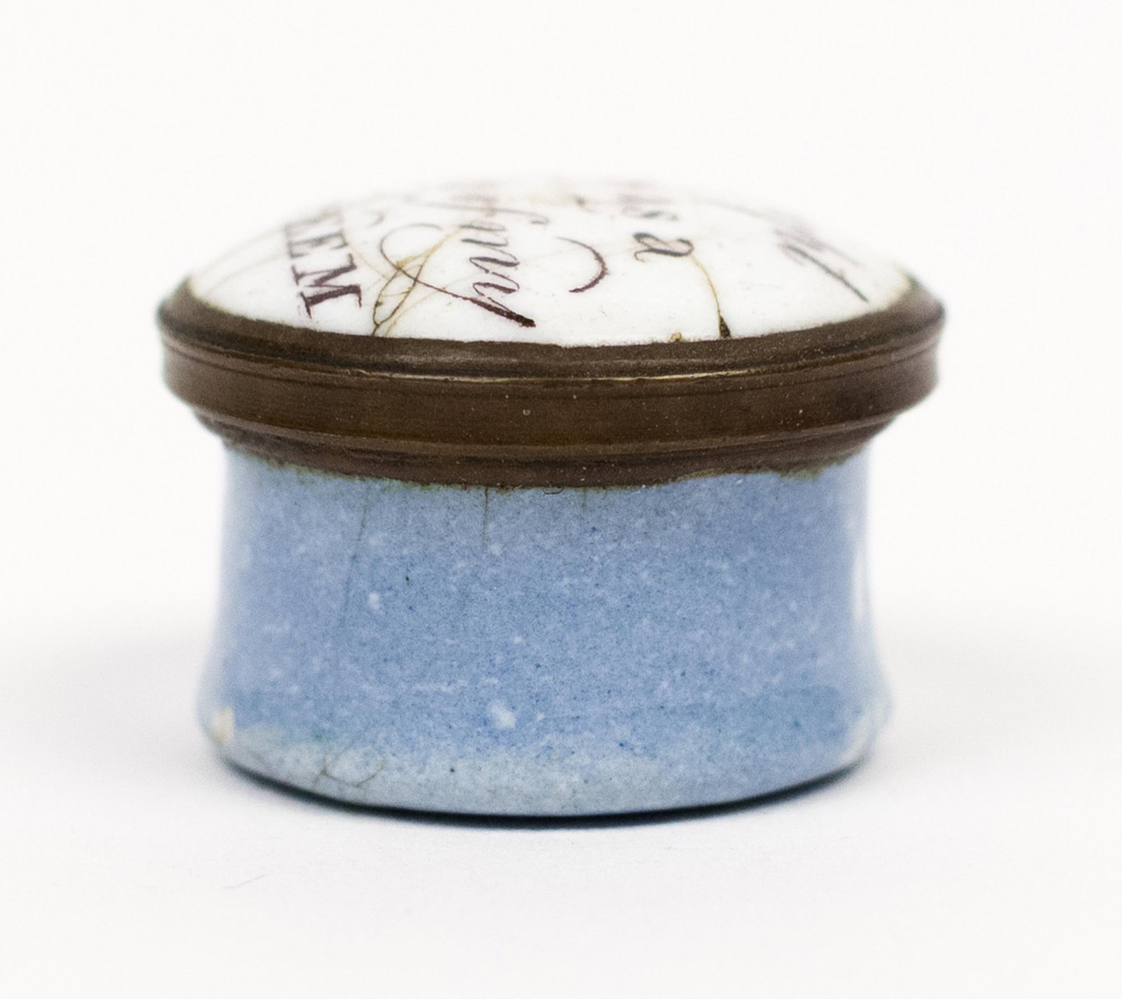 18TH C. BATTERSEA ENAMELED PATCH BOX. - 2