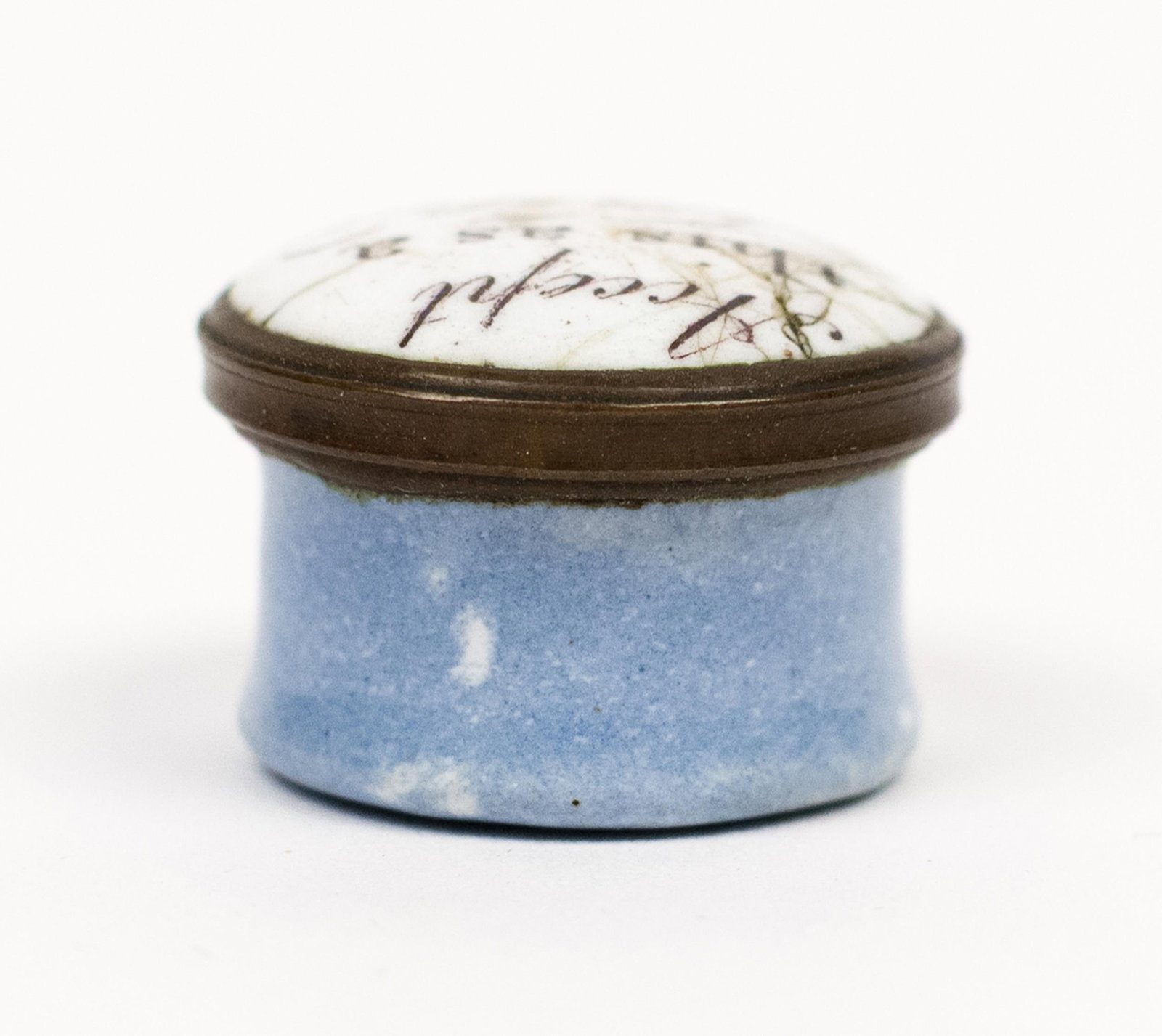 18TH C. BATTERSEA ENAMELED PATCH BOX. - 3