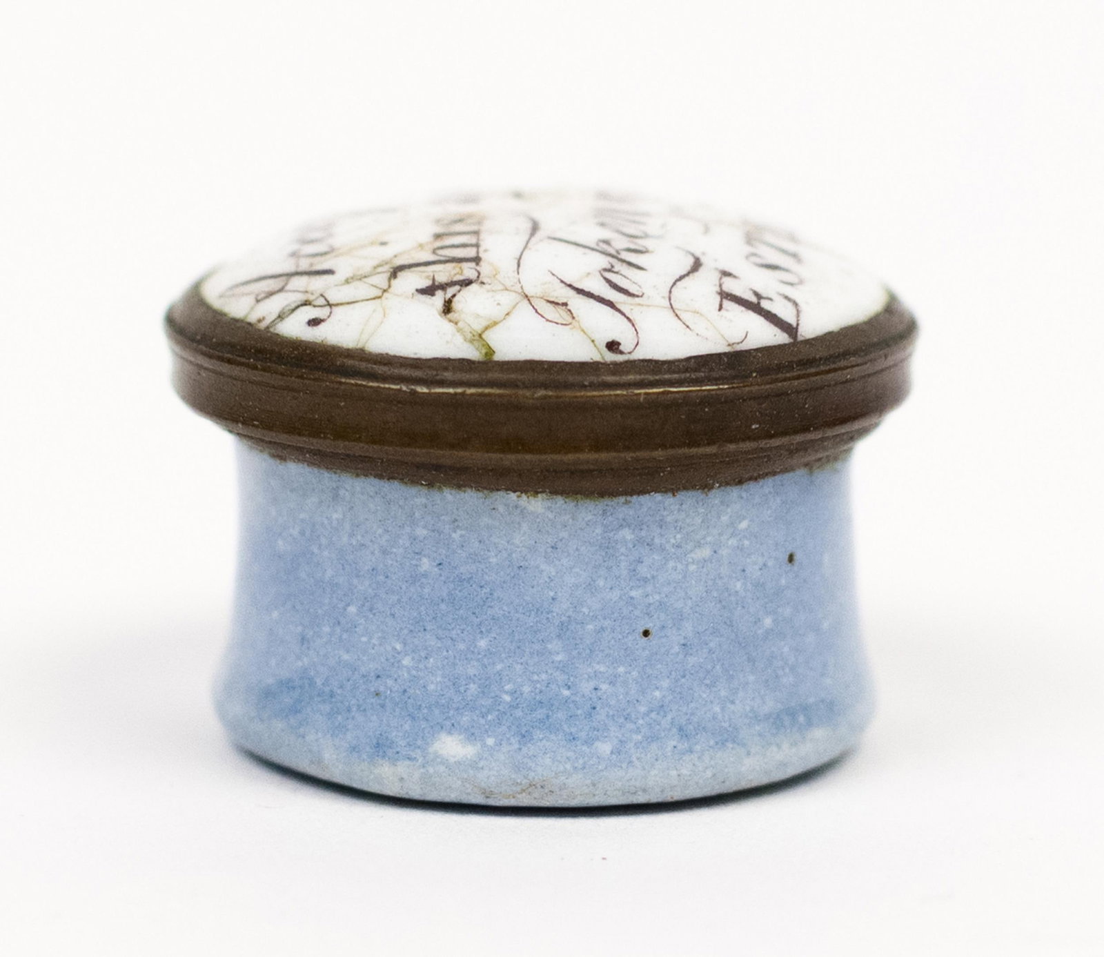 18TH C. BATTERSEA ENAMELED PATCH BOX. - 6