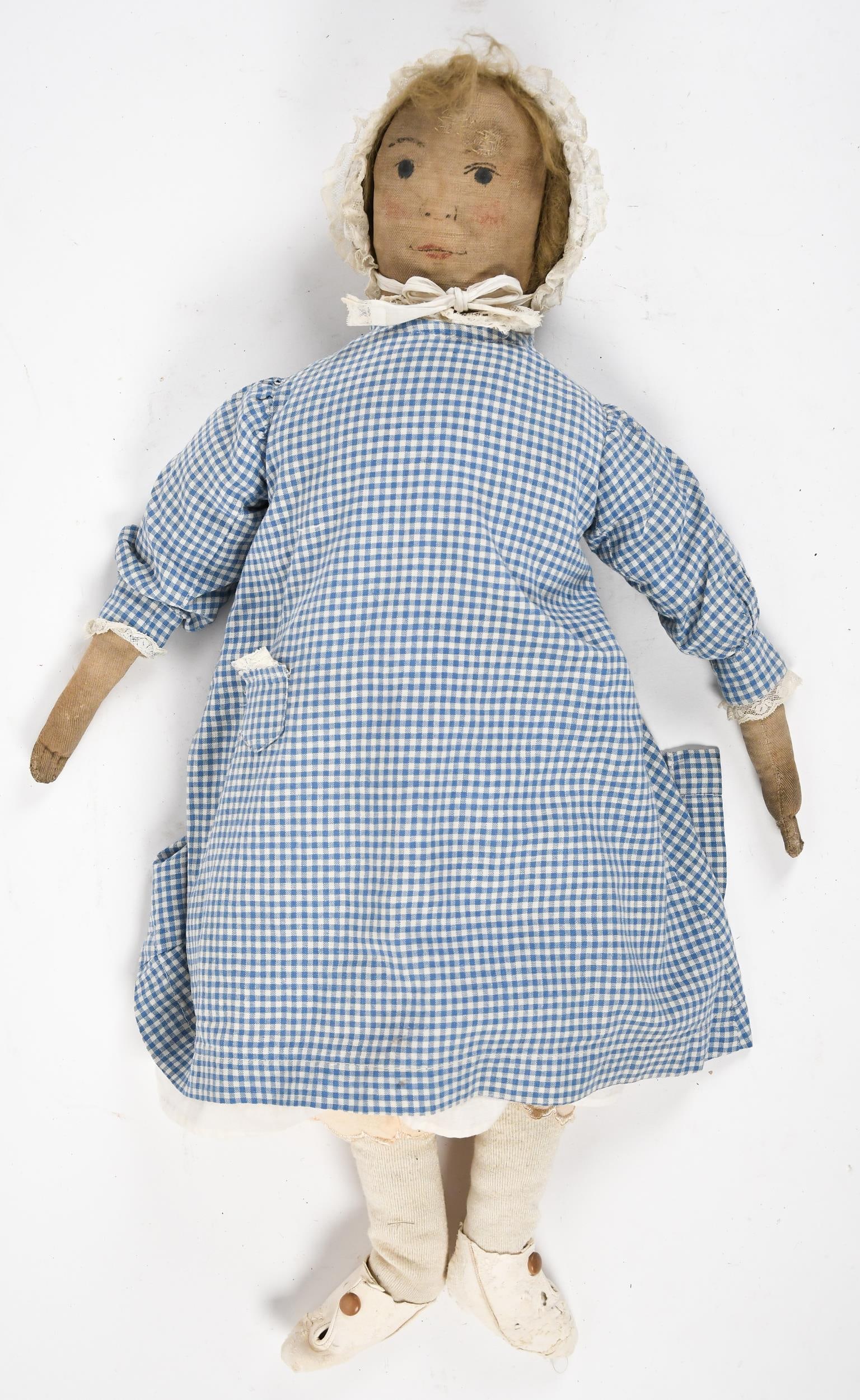 LARGE 19TH C. CLOTH DOLL. - 5