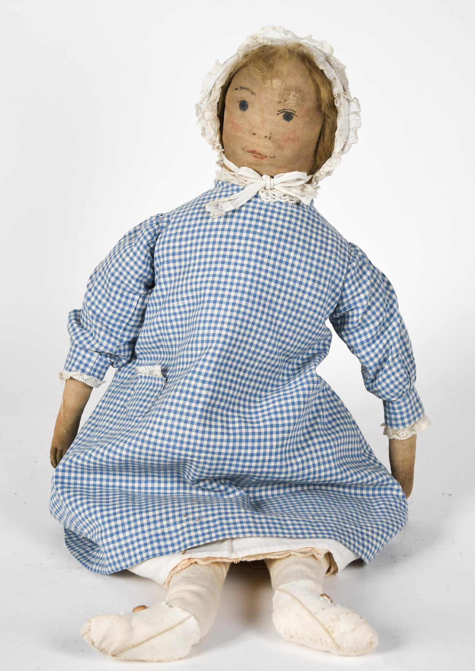 LARGE 19TH C. CLOTH DOLL. - 6