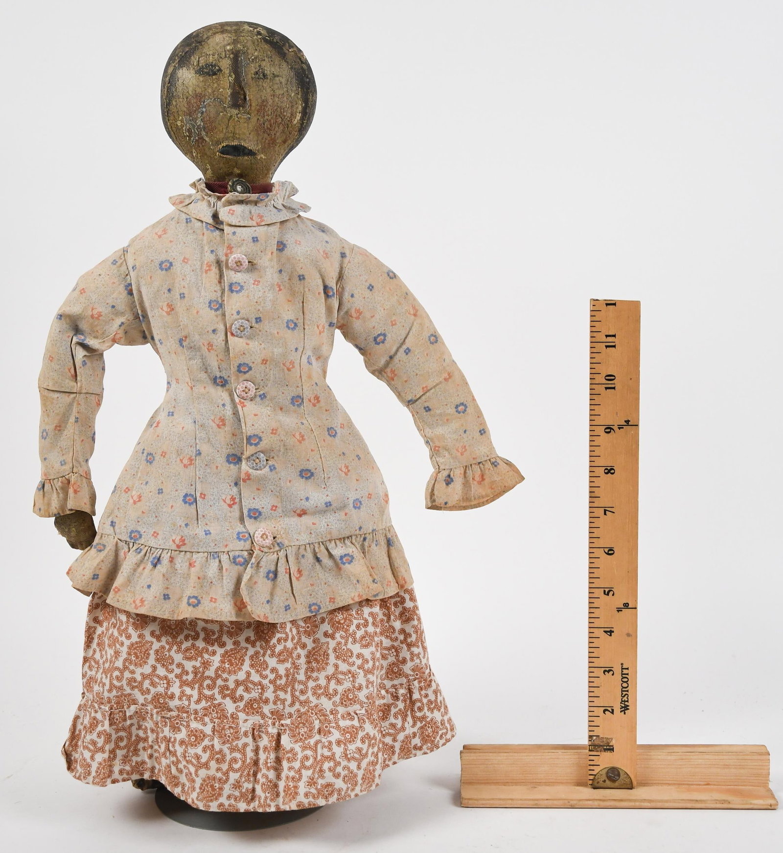 ANTIQUE AMERICAN PAINTED DOLL. - 5