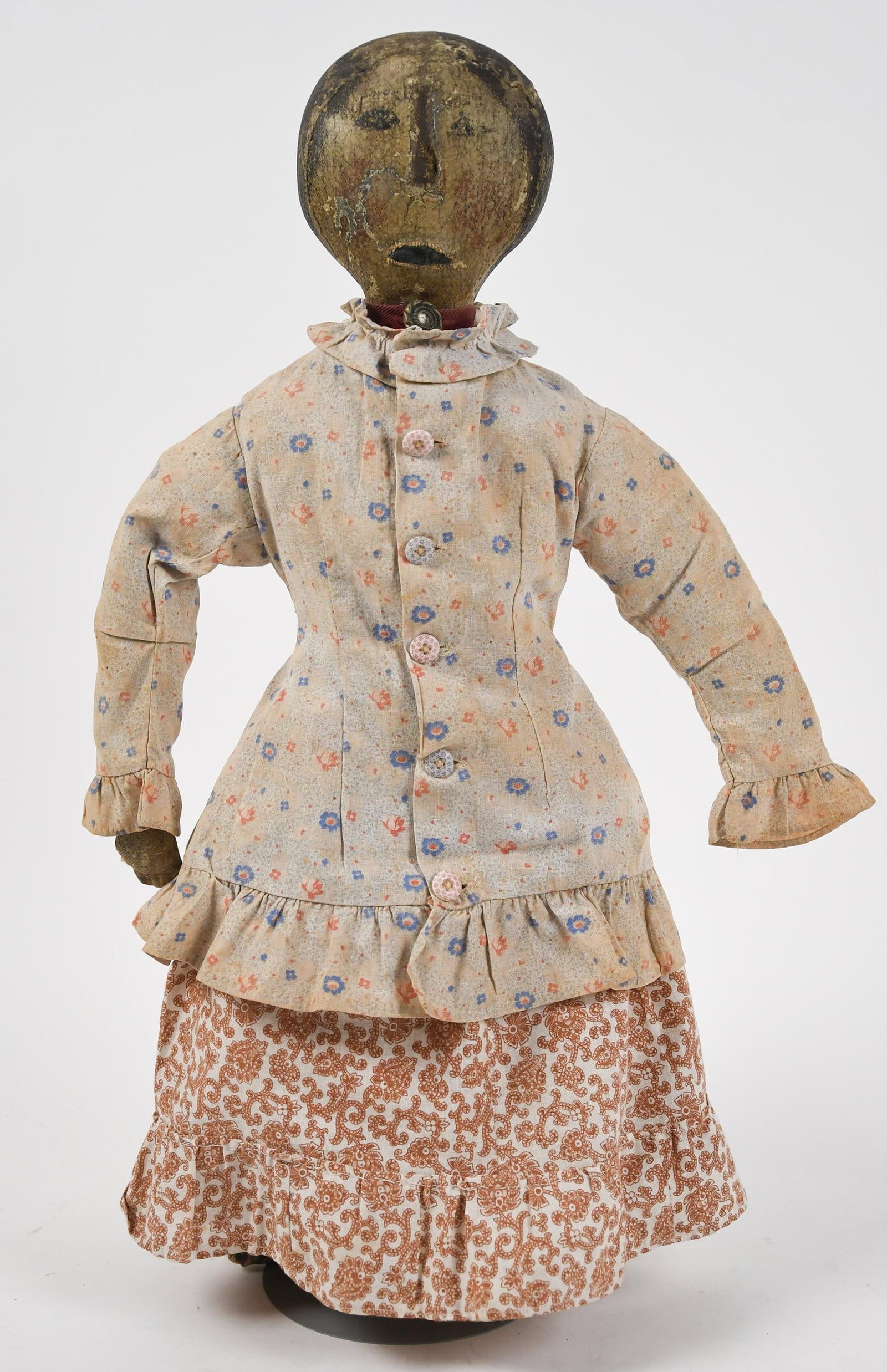 ANTIQUE AMERICAN PAINTED DOLL. - 6