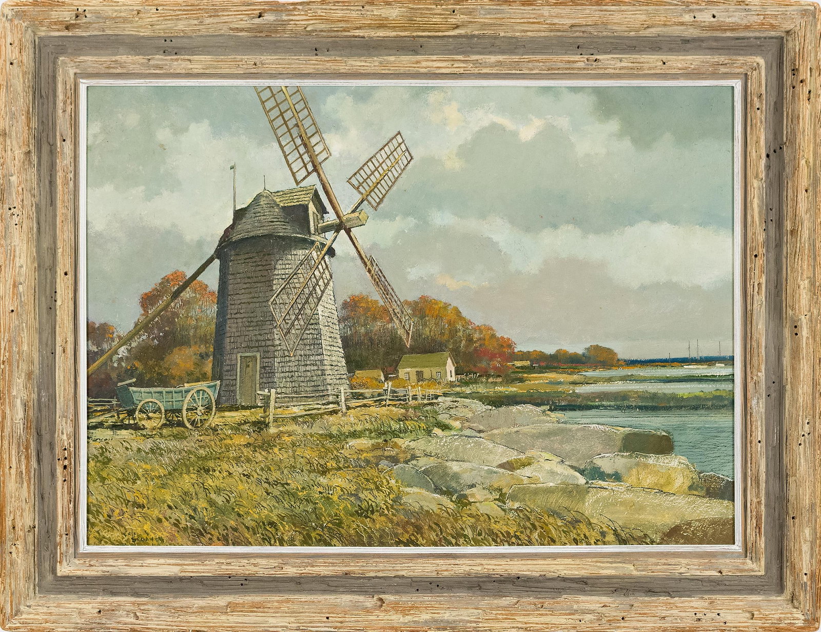 ERIC SLOANE OIL, CAPE COD WINDMILL.