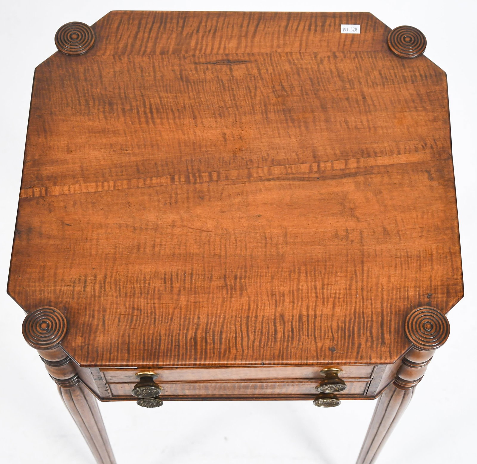 FEDERAL NE TIGER MAPLE TWO DRAWER STAND. - 3