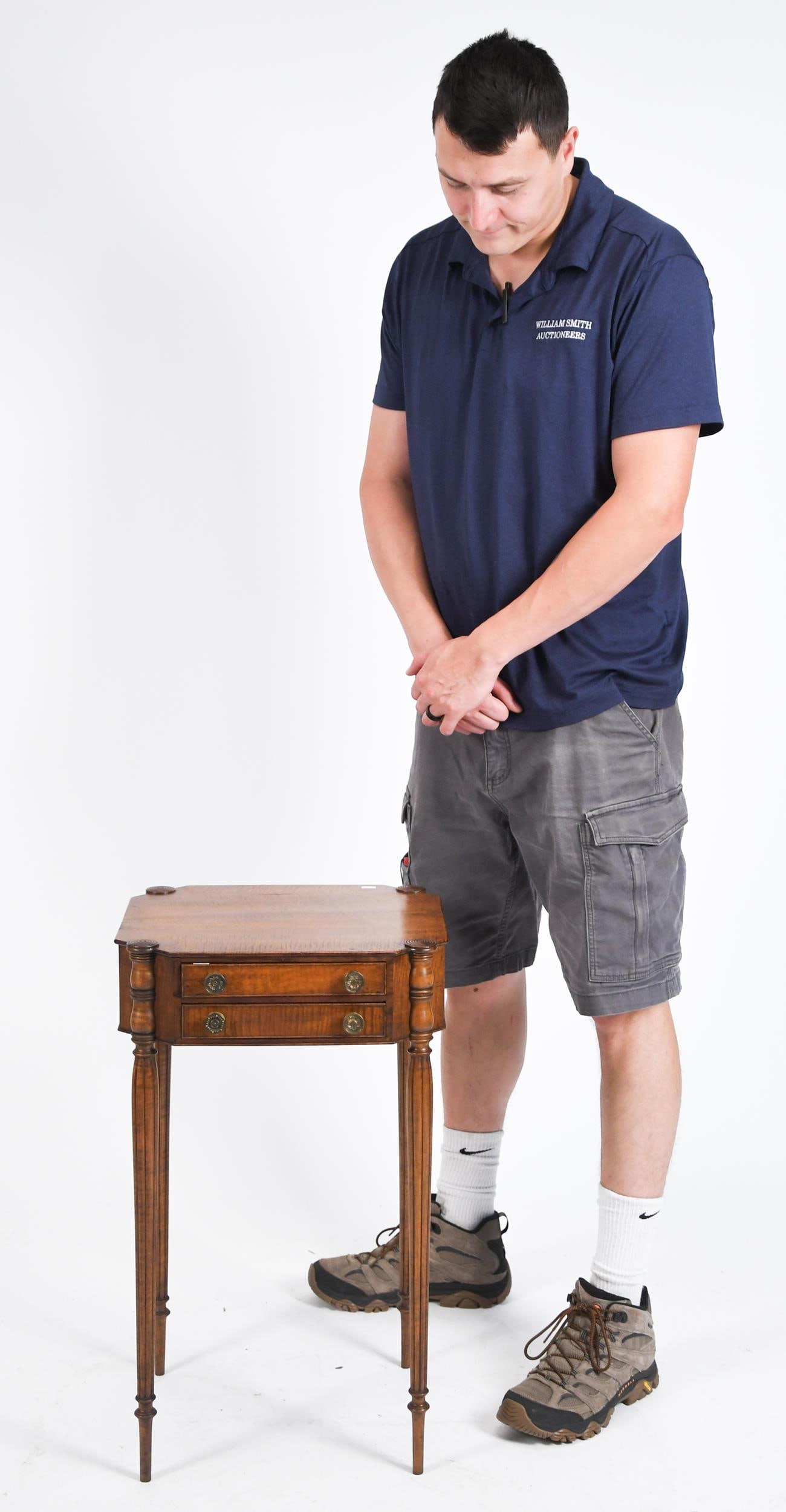 FEDERAL NE TIGER MAPLE TWO DRAWER STAND. - 8