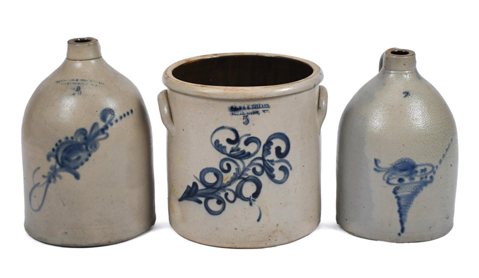 THREE DECORATED STONEWARE PIECES, BALLARD, SEYMOUR. (1 of 1)