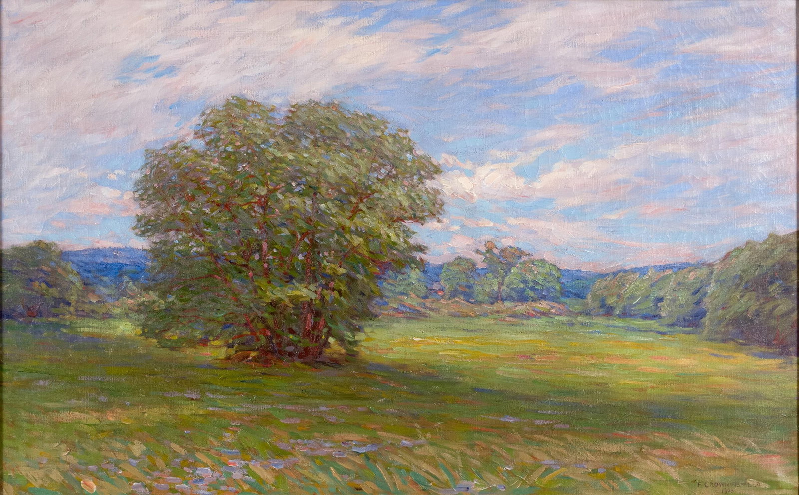FREDERICK CROWNINSHIELD, O/C SUMMER LANDSCAPE. - 2